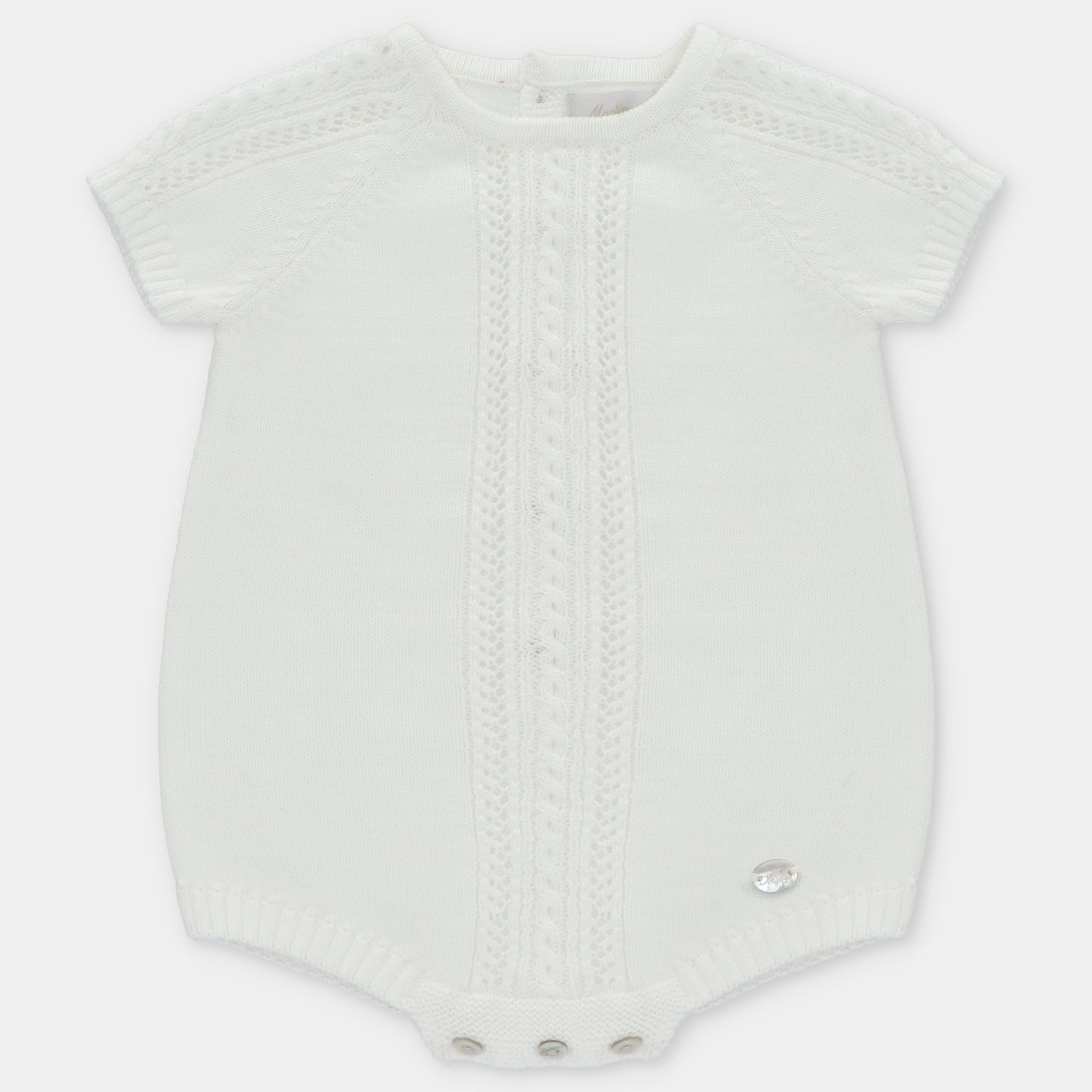 SHORT ROMPER KNIT UNISEX REGINA IN WHITE