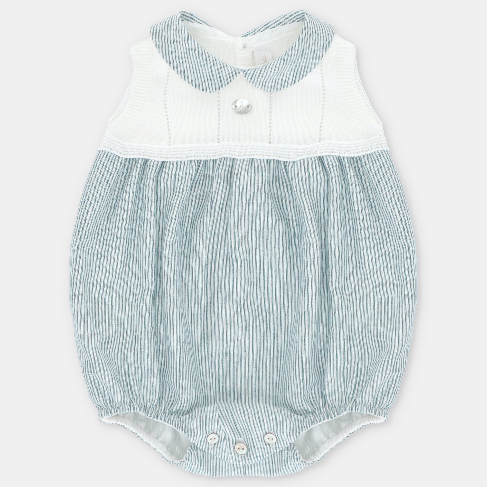 SHORT ROMPER KNIT & WOVEN BOY MILTON IN BLUE