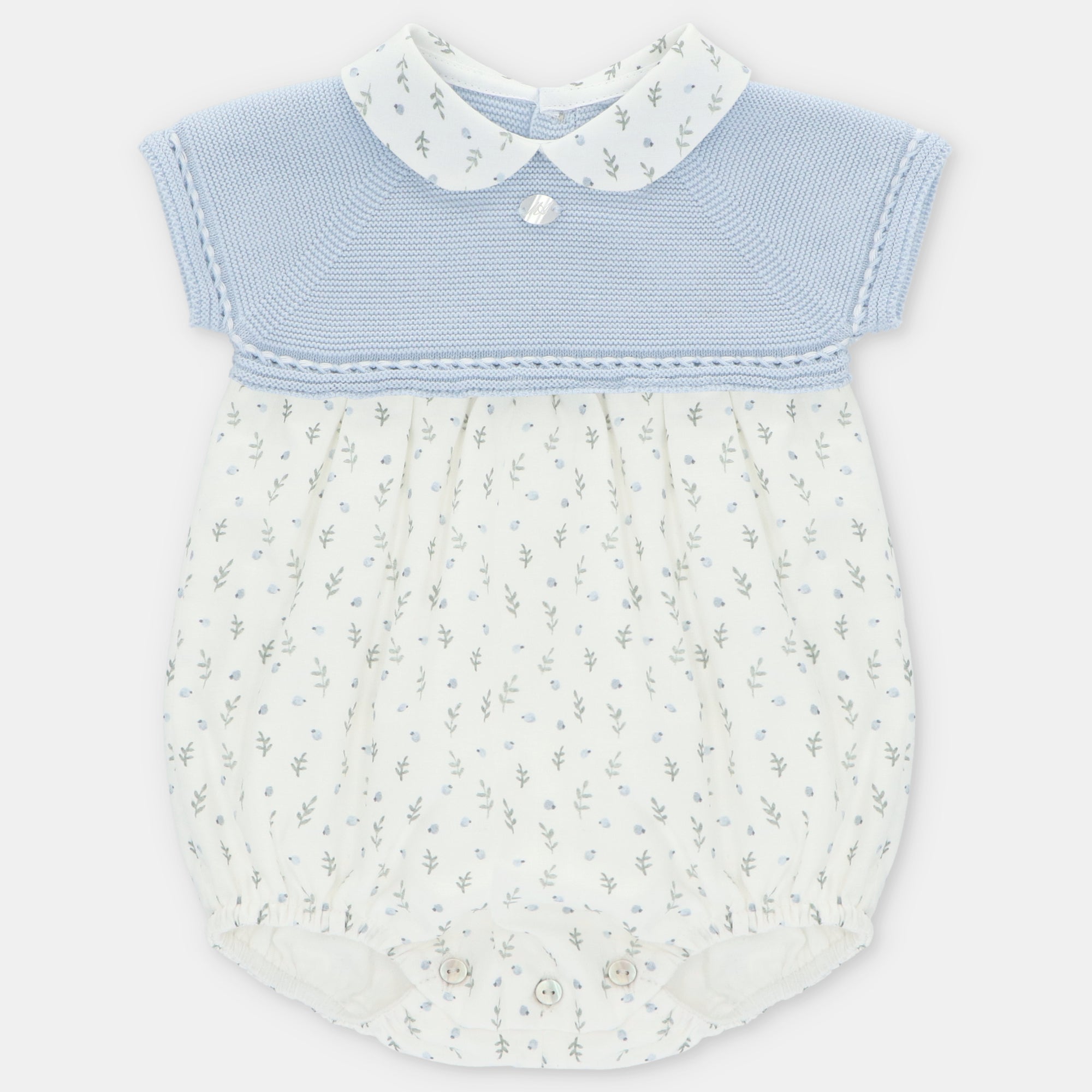 SHORT ROMPER KNIT & WOVEN MICRO-PRINTED BOY OTTAWA