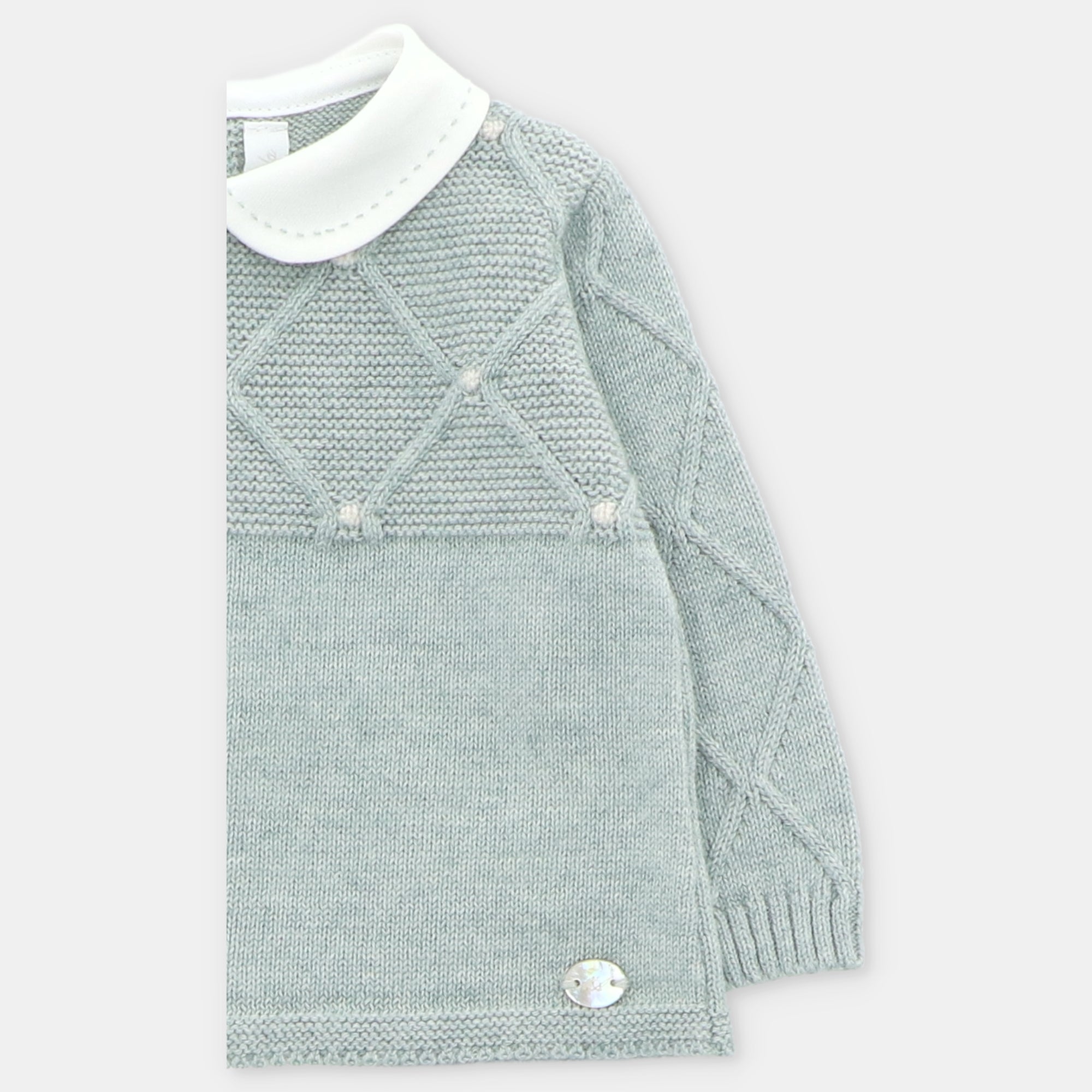 Primera Puesta Unisex con Bonnet en Verde Claro