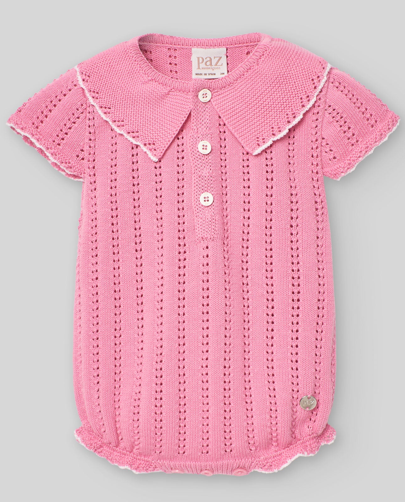 Pelele NiƱa "Clavel" en RosaChicle/Blanco