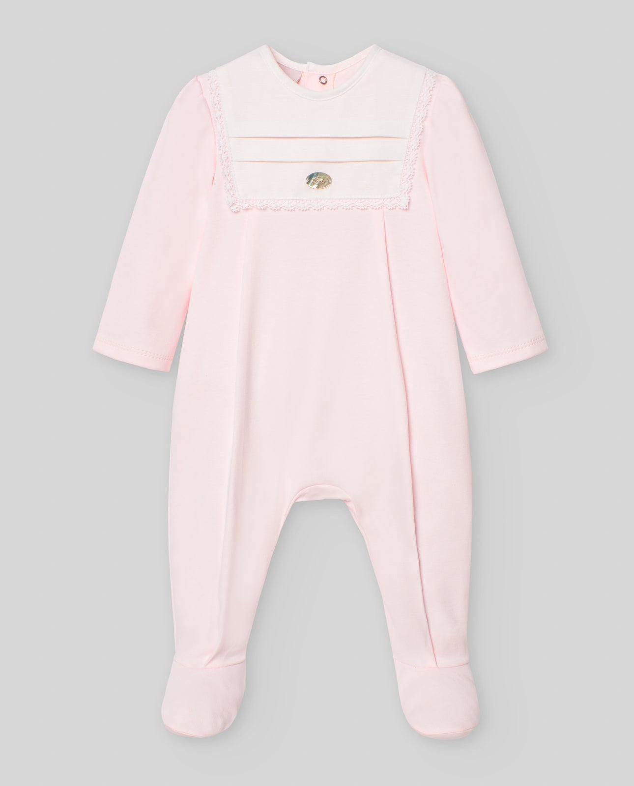 Pelele Largo C/Cuello "Interlock" en Rosa/Blanco