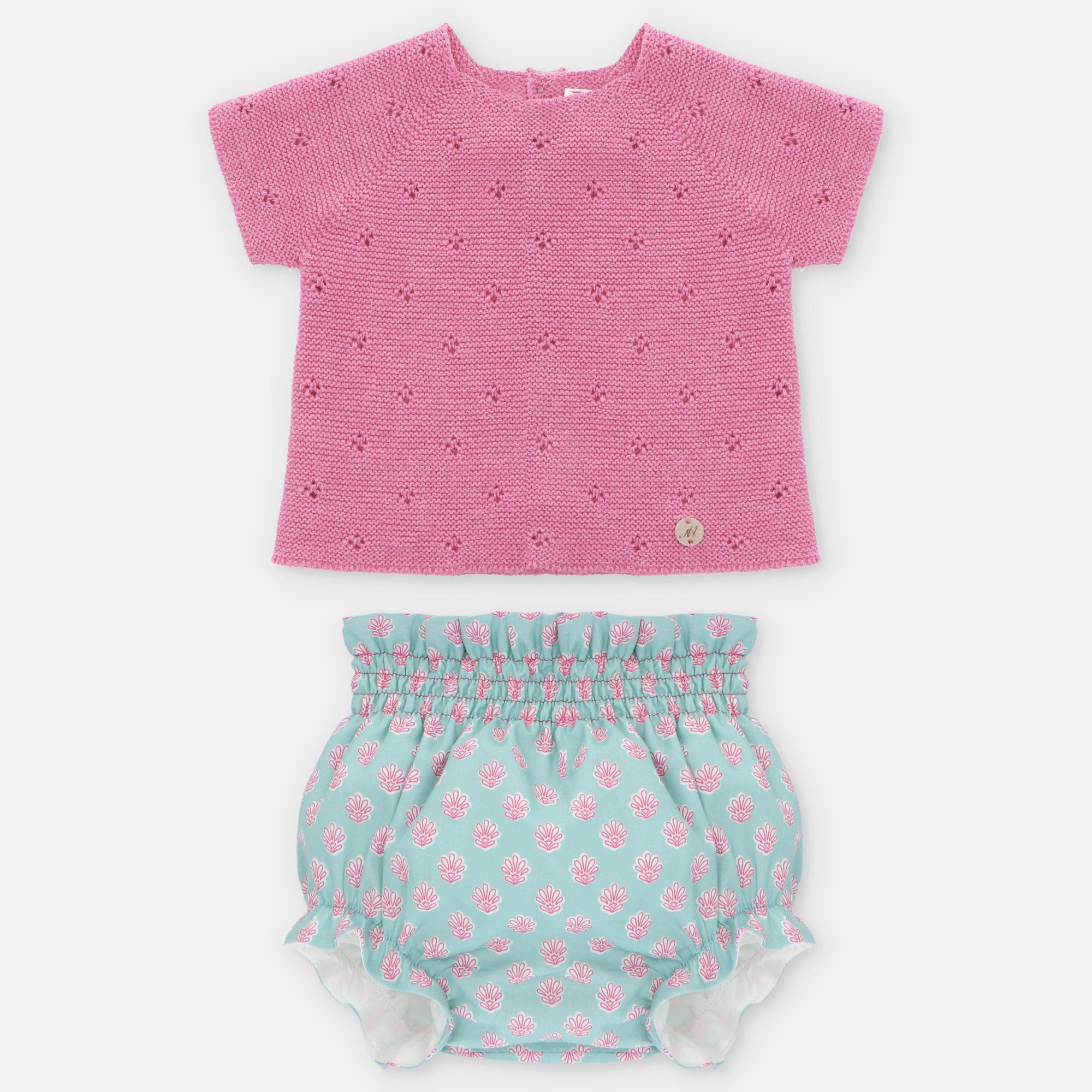 SET SWEATER & NAPPY COVER KNIT & WOVEN GIRL ALBERTA