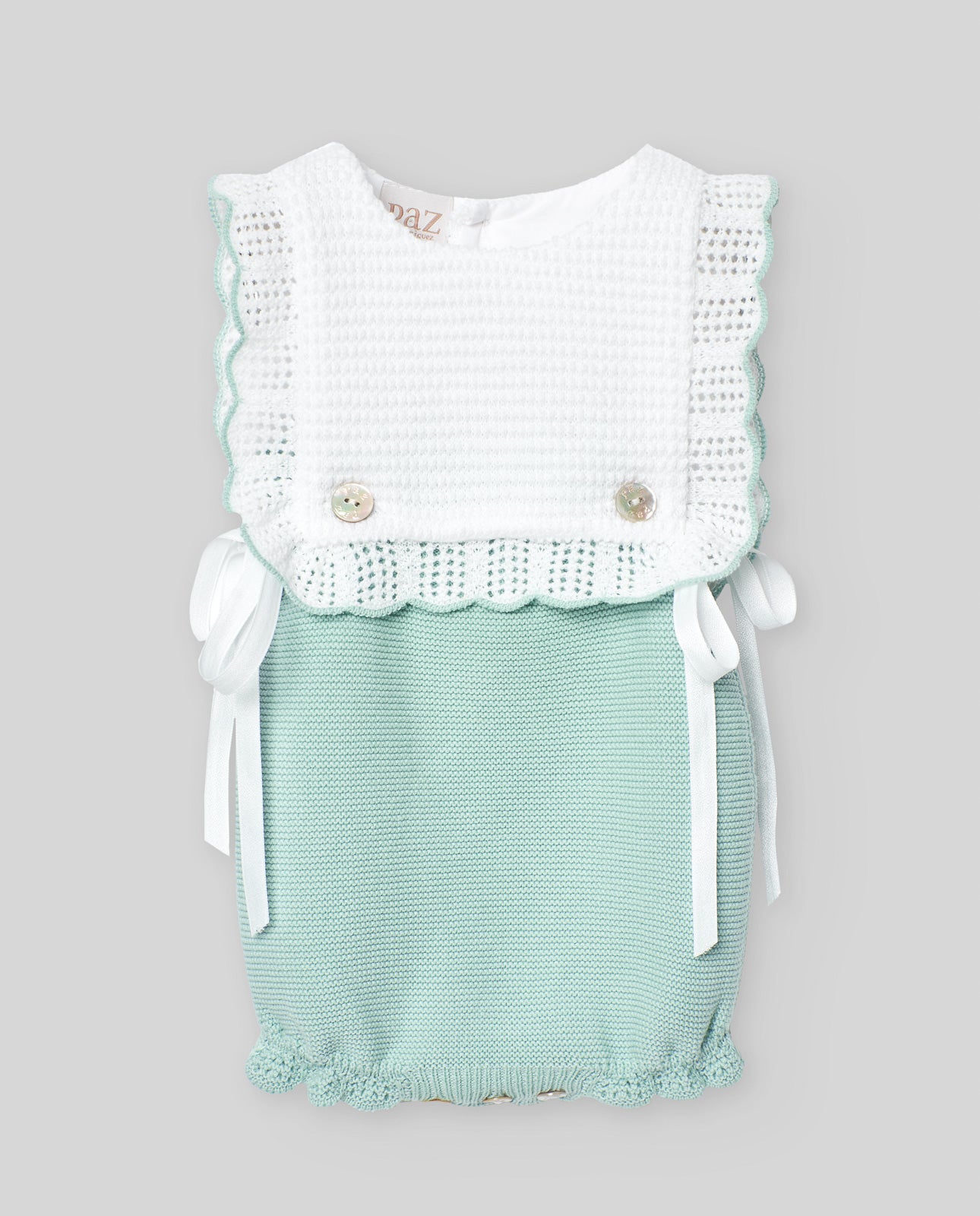 Ranita Punto "Eido" en Verde Agua/Blanco