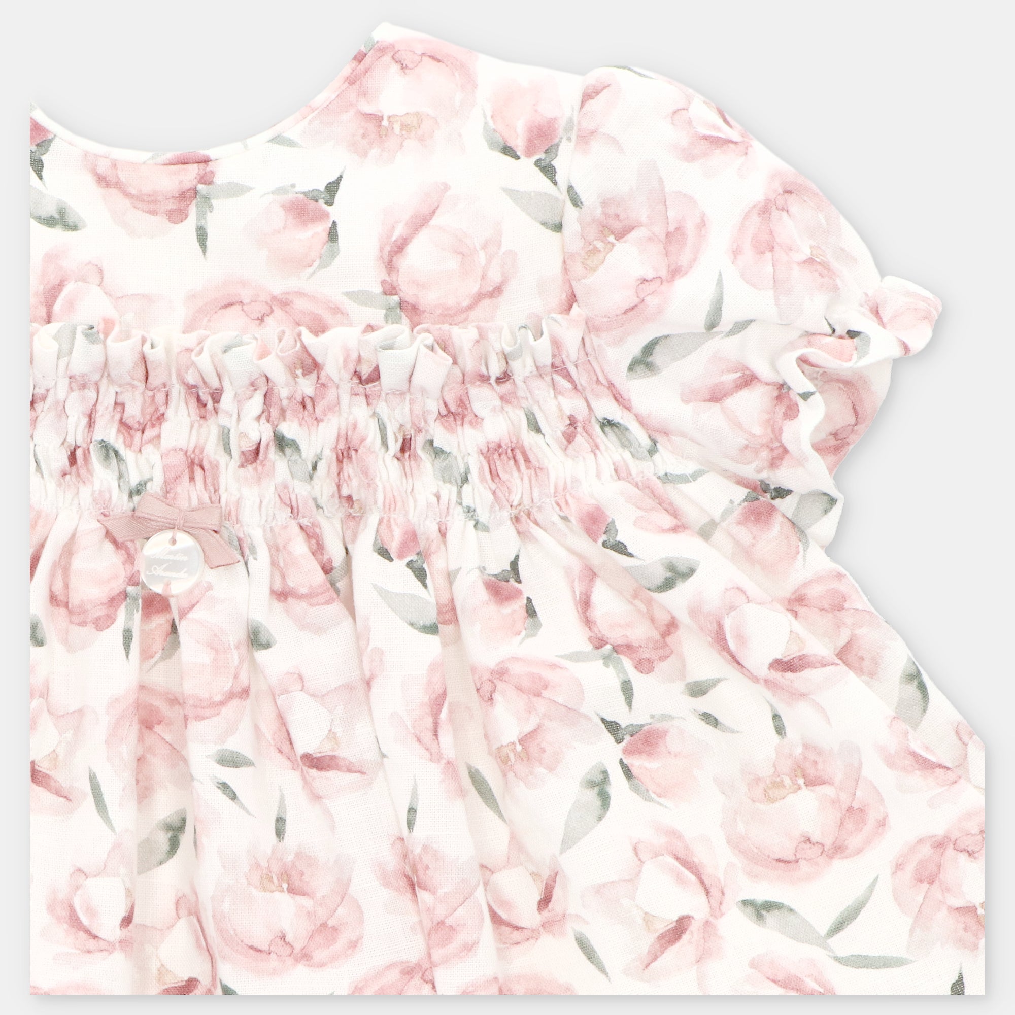 Conjunto Vestido, Cubrepañal y Bonnet Niña Siena