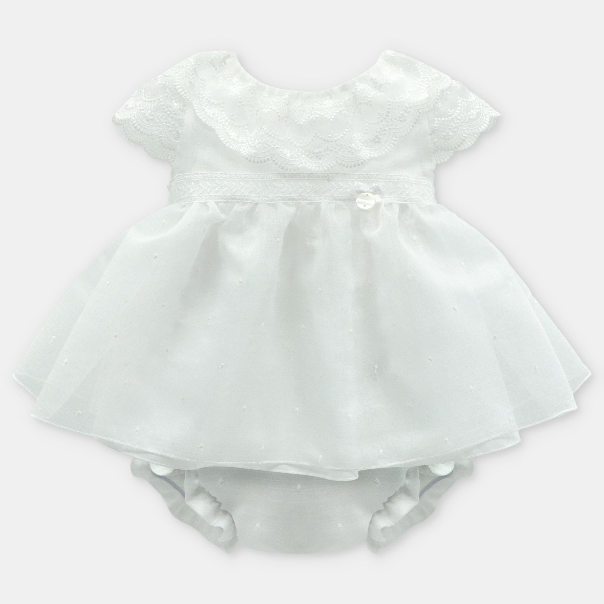SET DRESS & NAPPY COVER TULLED WOVEN GIRL VICTORIA