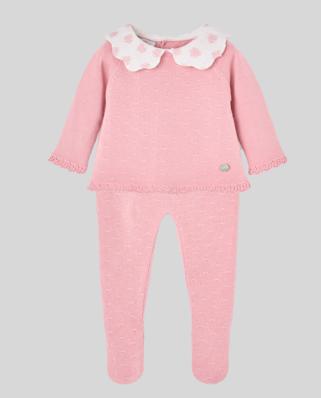 JUBON + POLAINA + GORRO "Mimosa V26" en crudo en Rosa Duna