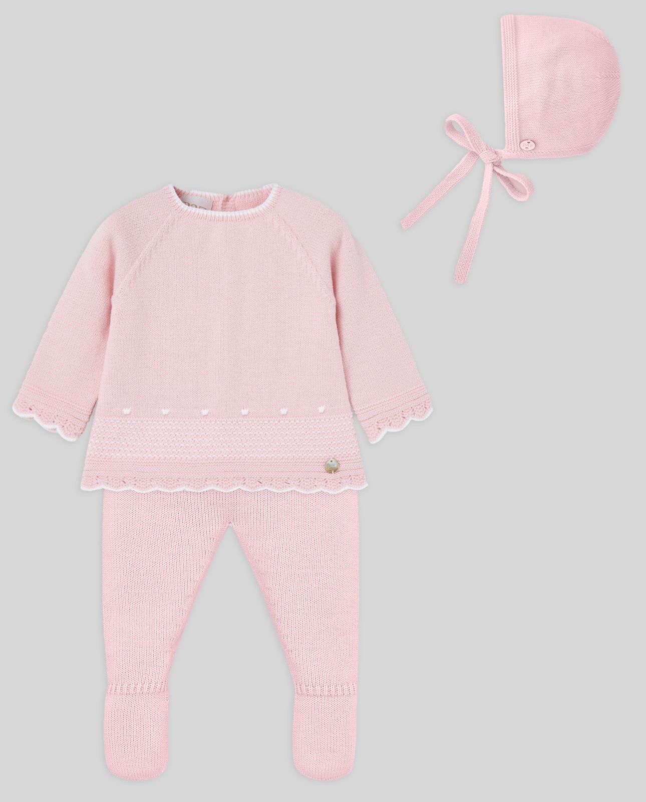 Conjunto Jubon con Polaina en Rosa Tiza/Blanco