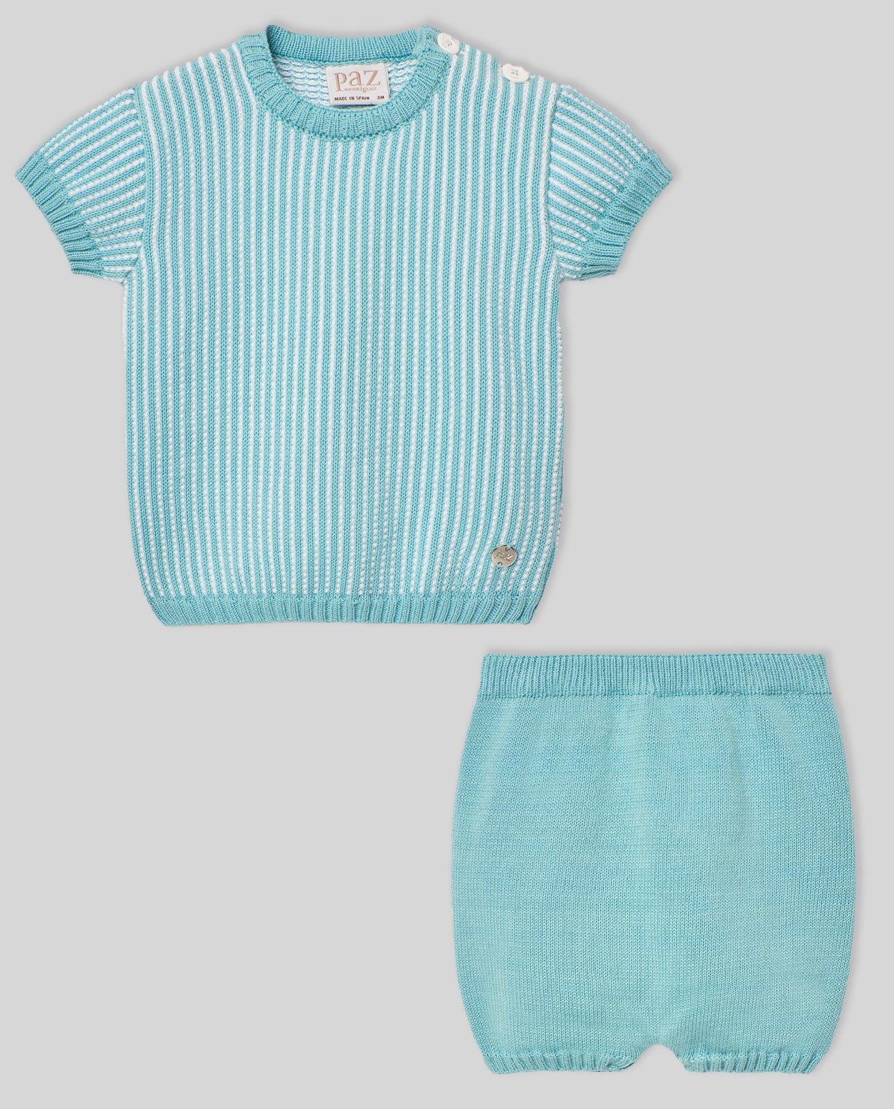 Conjunto "Clavel" Verde Maui y Blanco