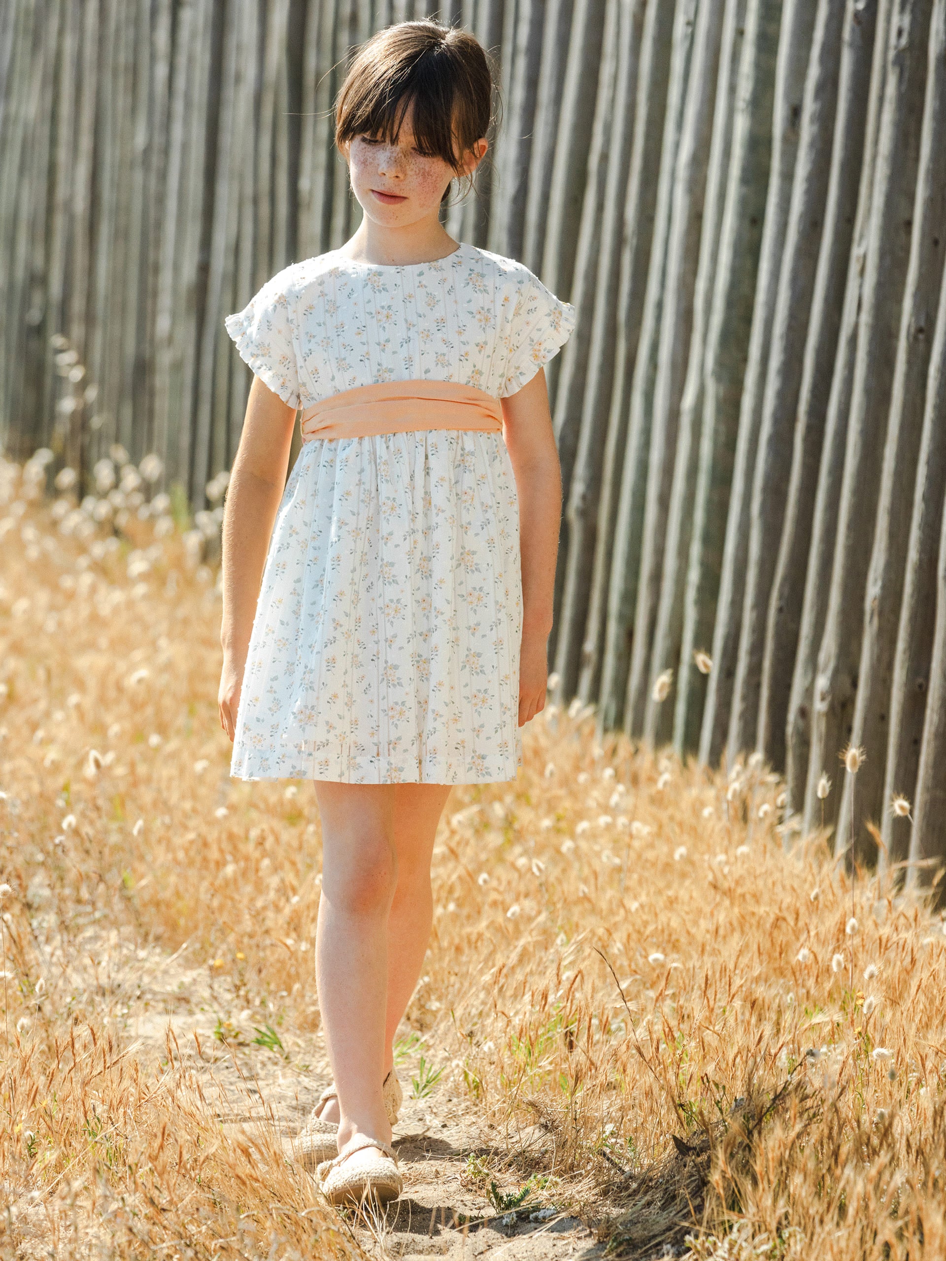 Vestido plumeti con estampado floral
