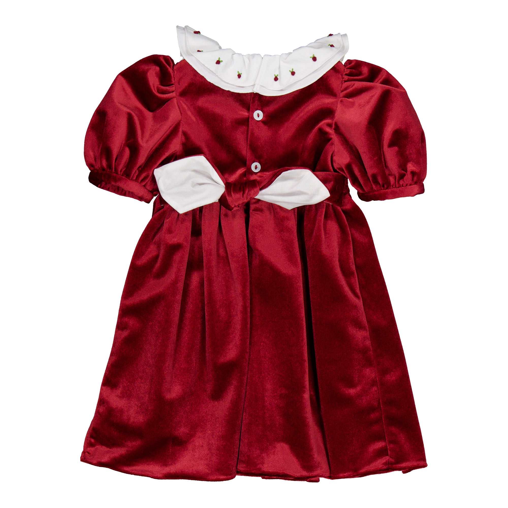Joséphine, smocked dress, in Burgundy velvet