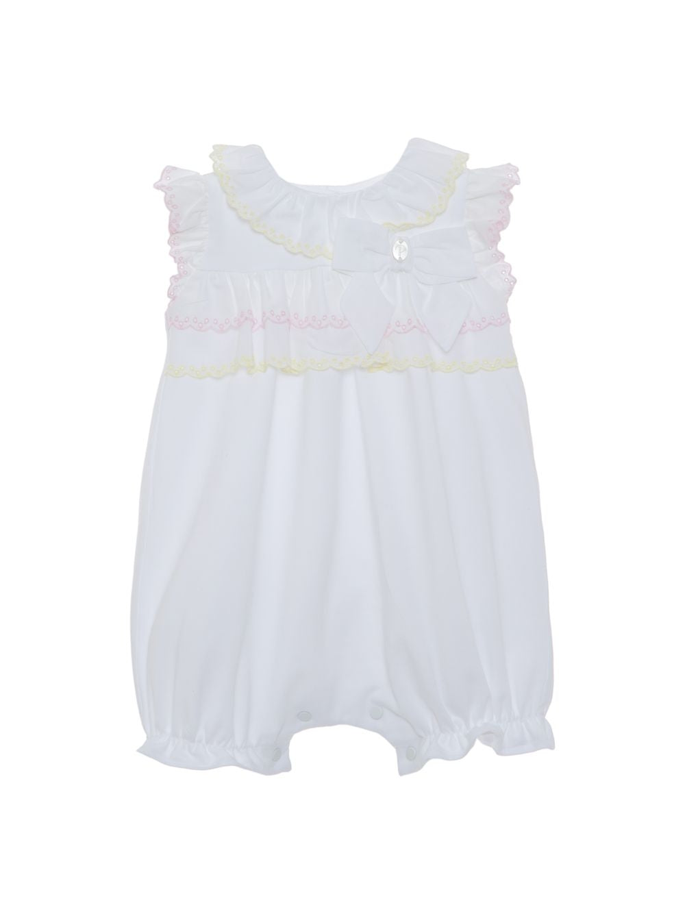 White romper with multicolour details