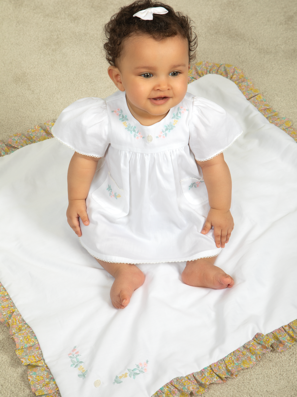 White dress with tiny embroideries