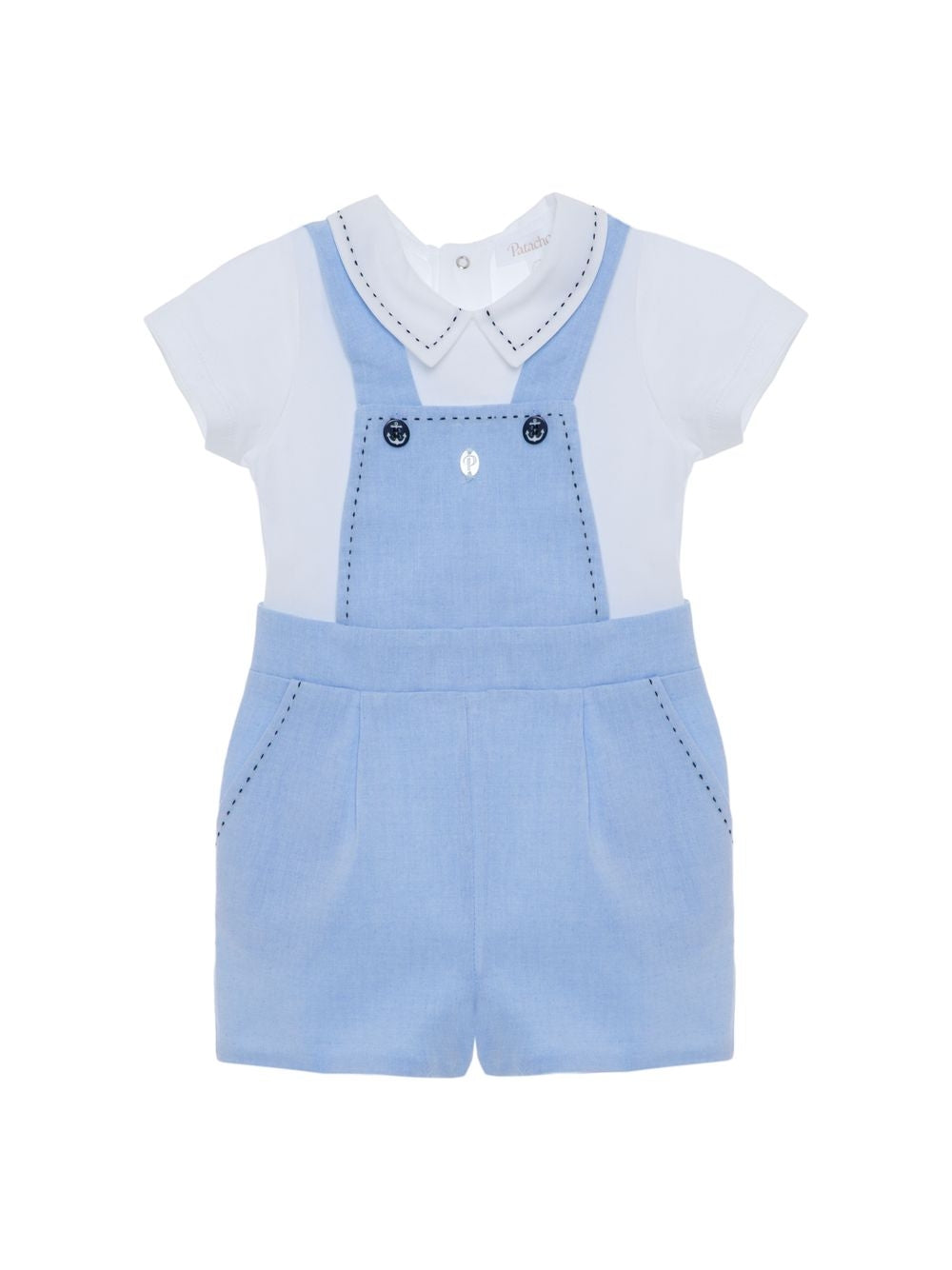 Blue chambray romper