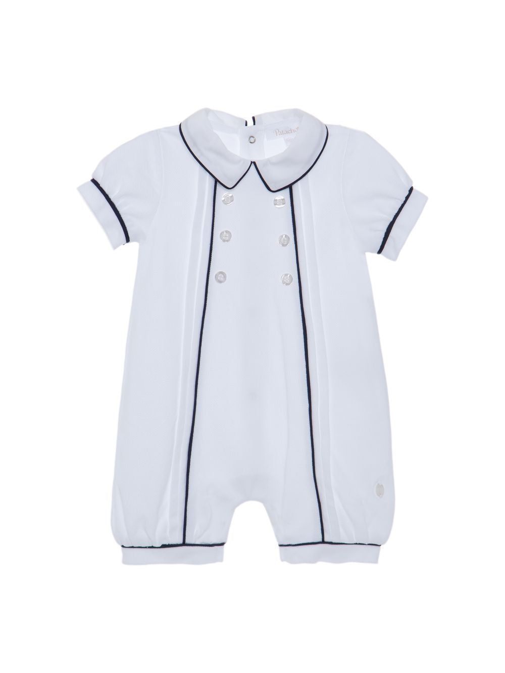 White romper with marine trims