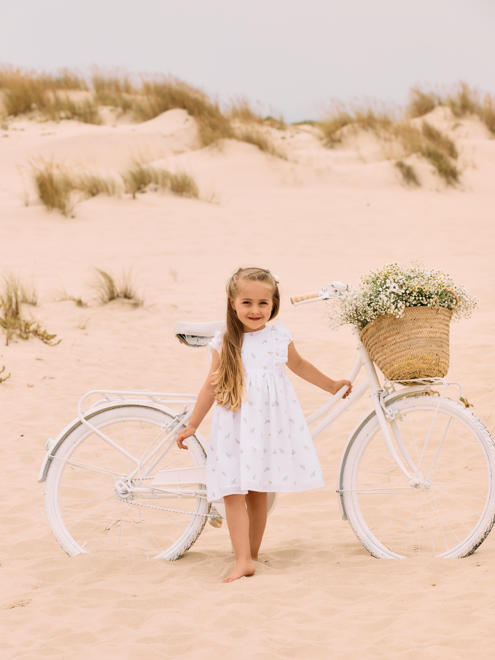 Delicate flowers embroidered dress