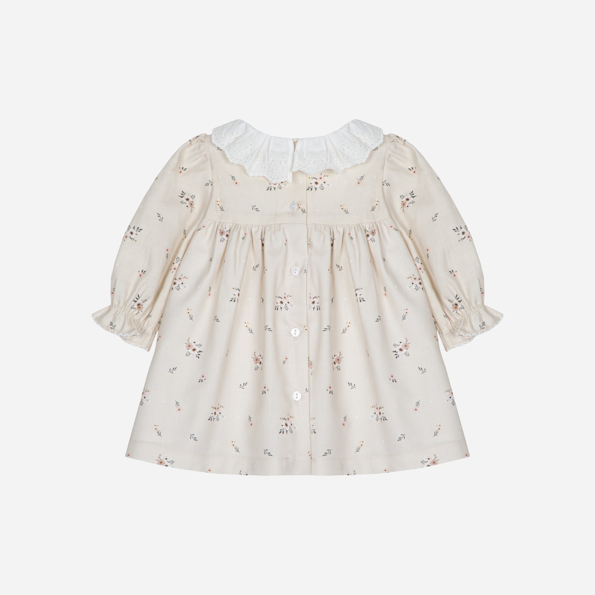 PTI25 Woven Baby Dress in Beige Florals