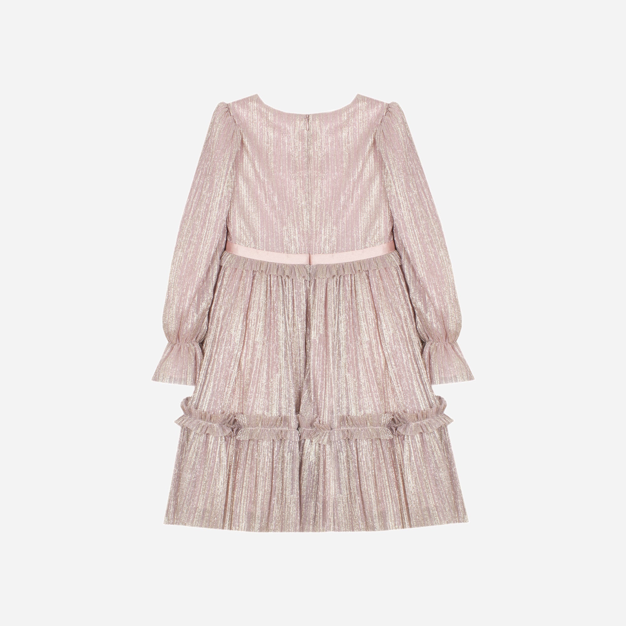 Woven Metallic Dress in Dusty Pink