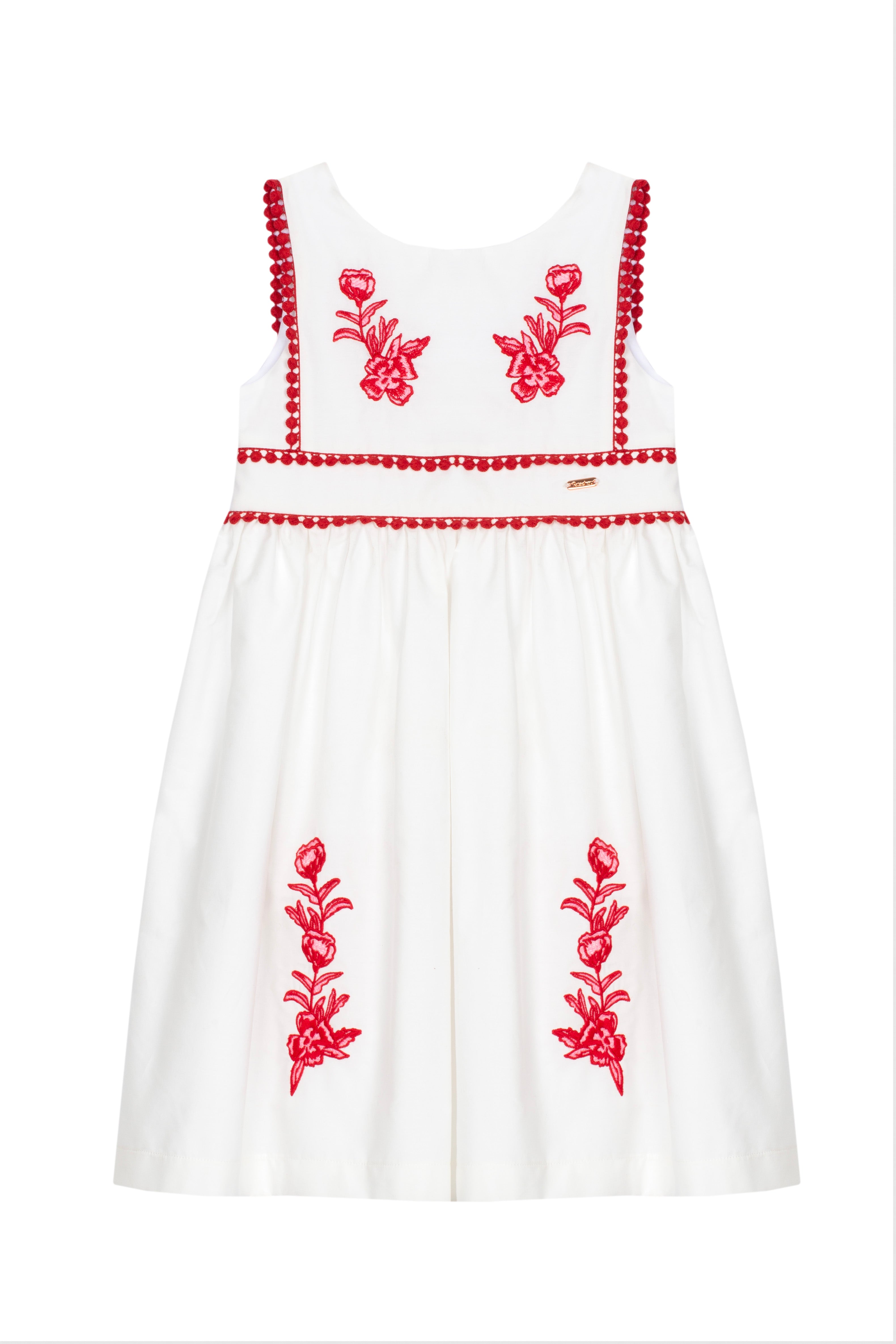White and Red Stitch Dress