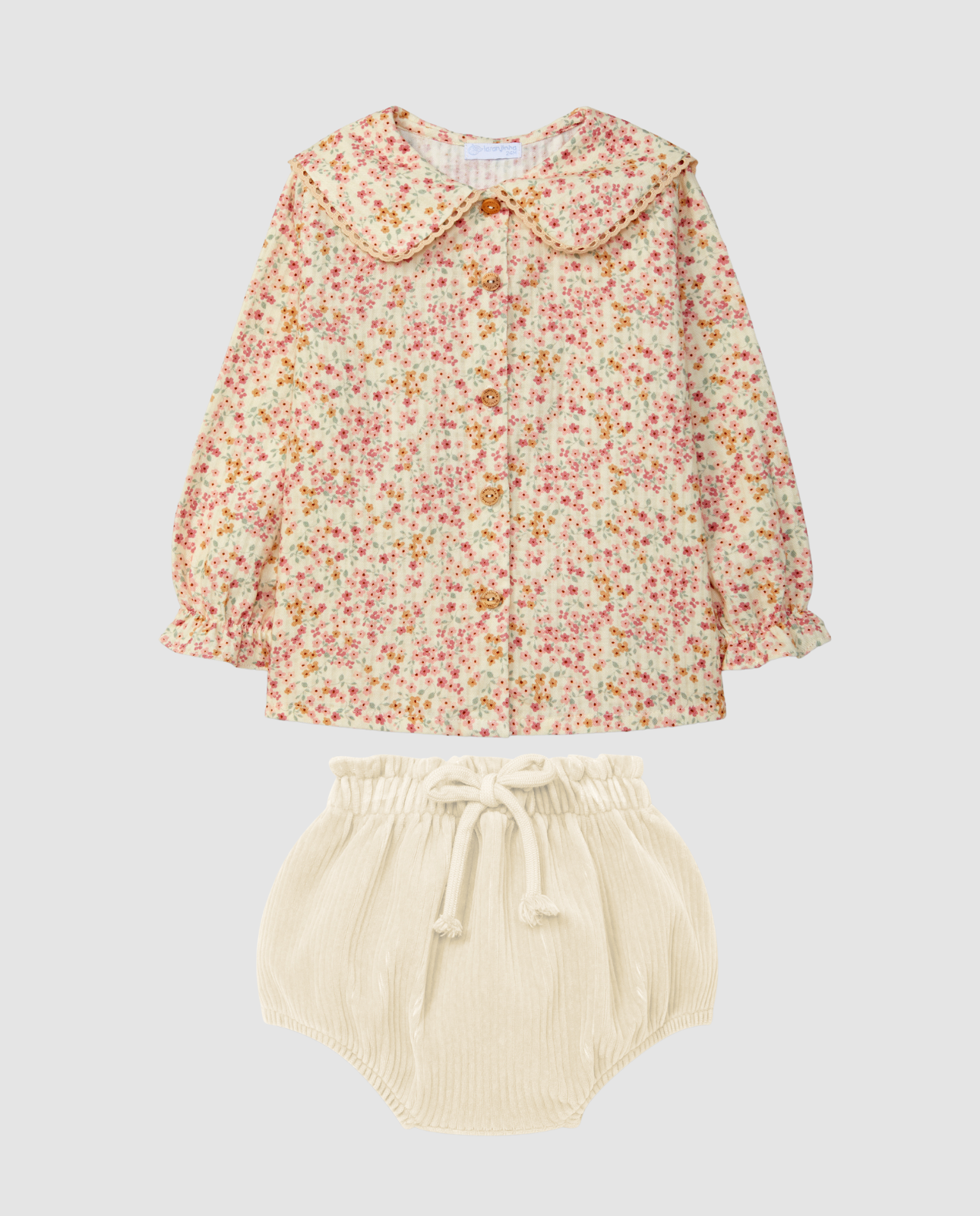 Conjunto Blusa Cuello y Cubrepañal Velvet Nude