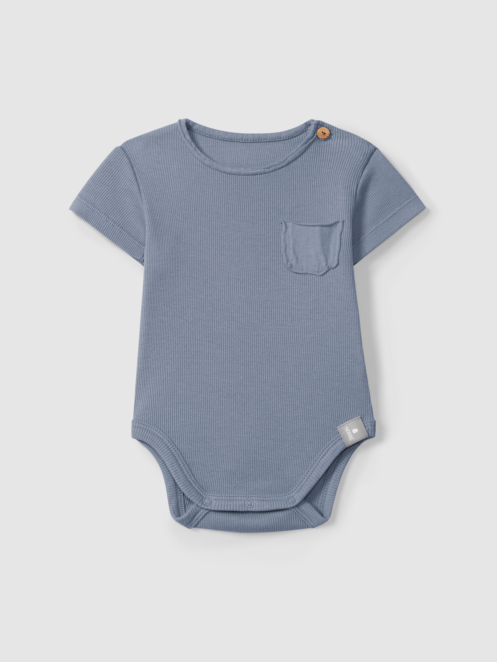 Indigo Bodysuit without collar with pocket