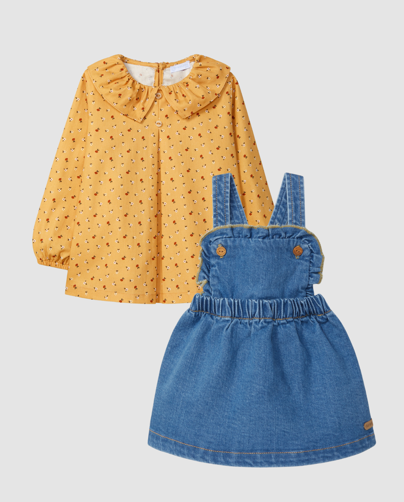 Falda Peto Vaquera con Camisa Amarilla