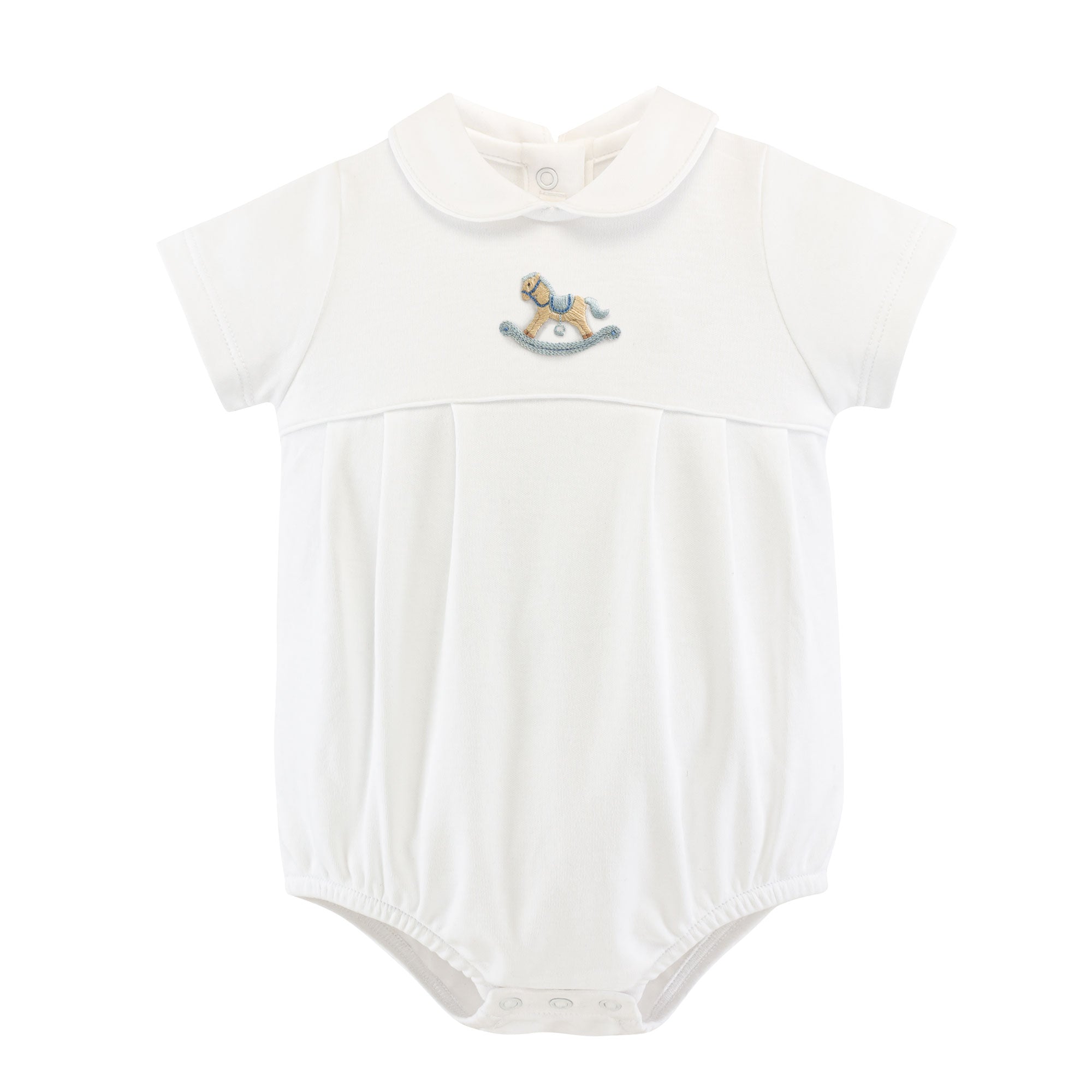 Cute Rocking Horse - white bubble with round collar