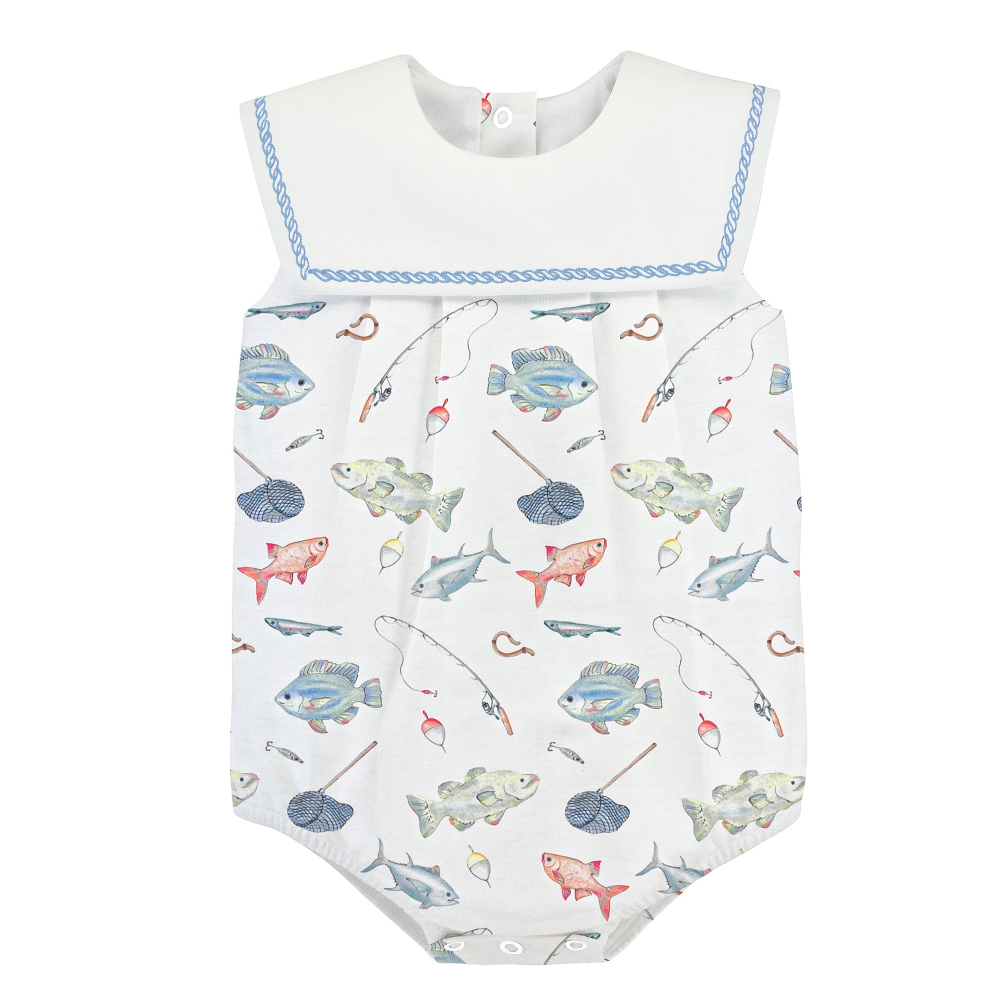 fishing day printed sailor bib bubble