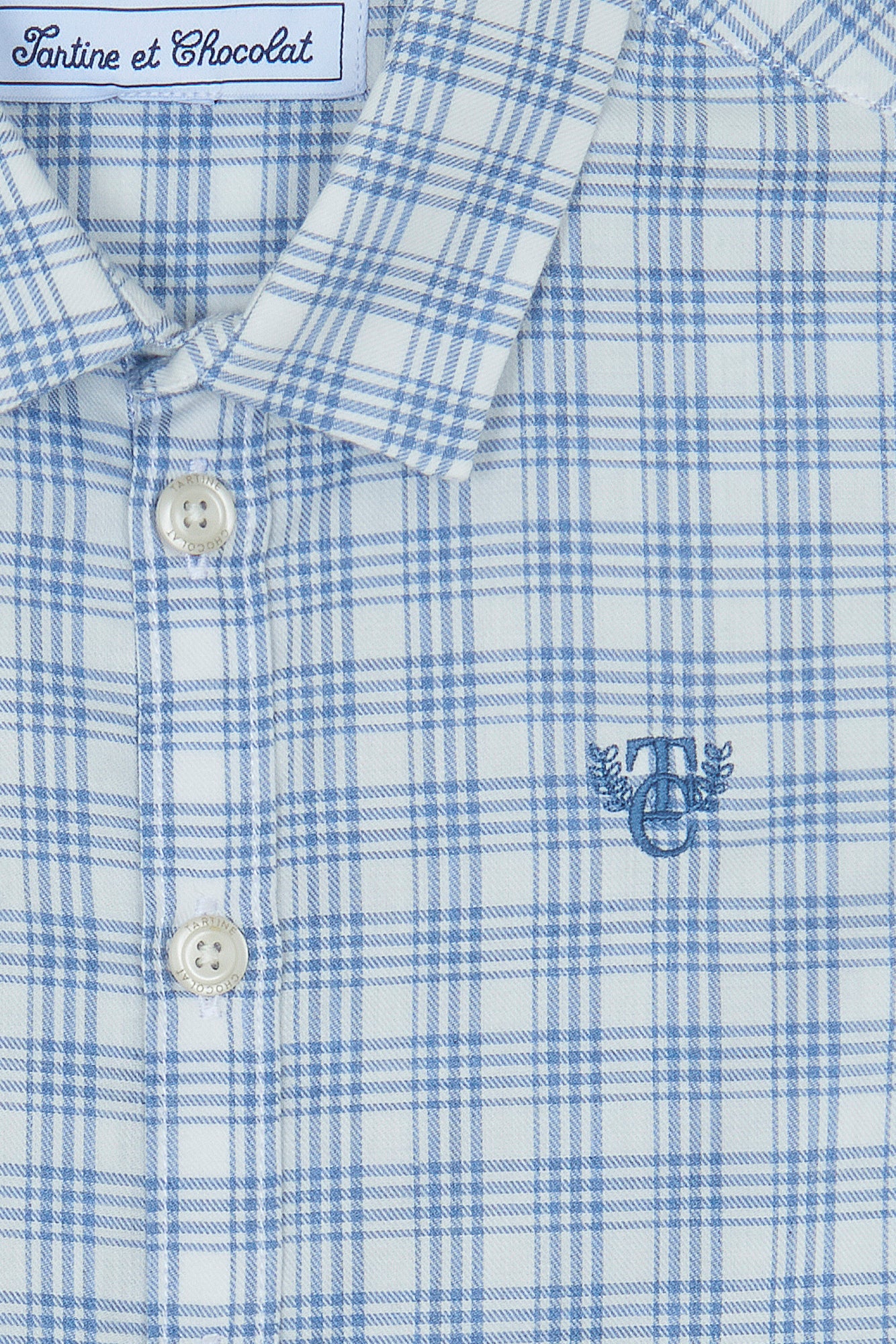 Junior Garçon Chemise Bleu Grisé