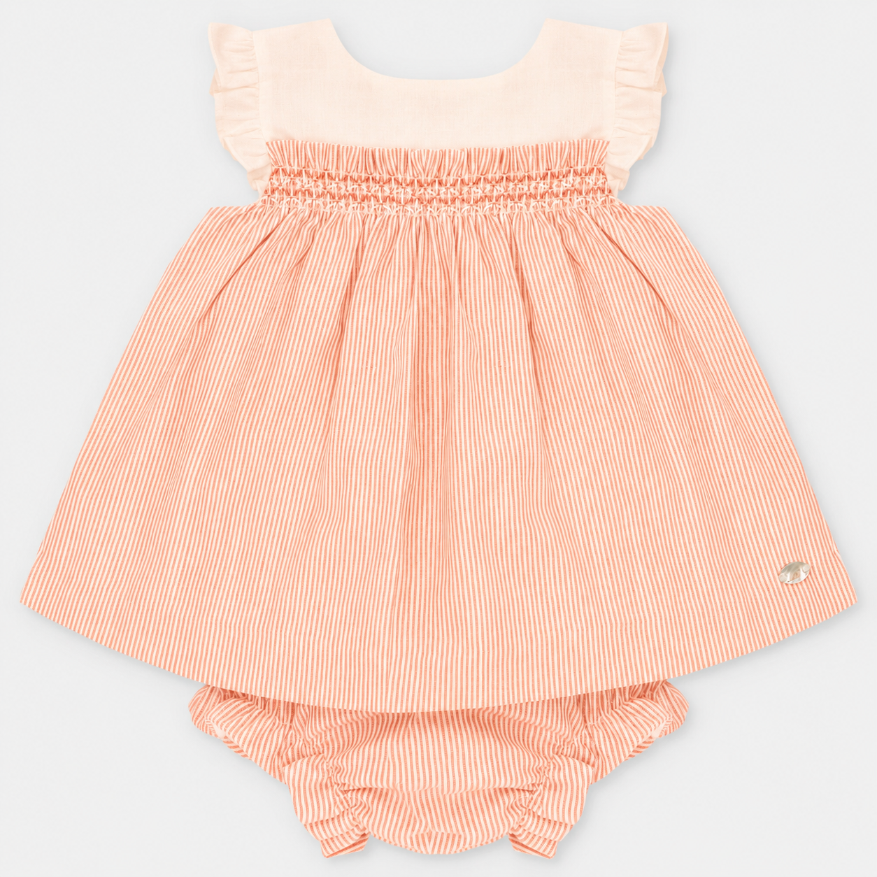 SET DRESS & NAPPY COVER WOVEN GIRL MILTON