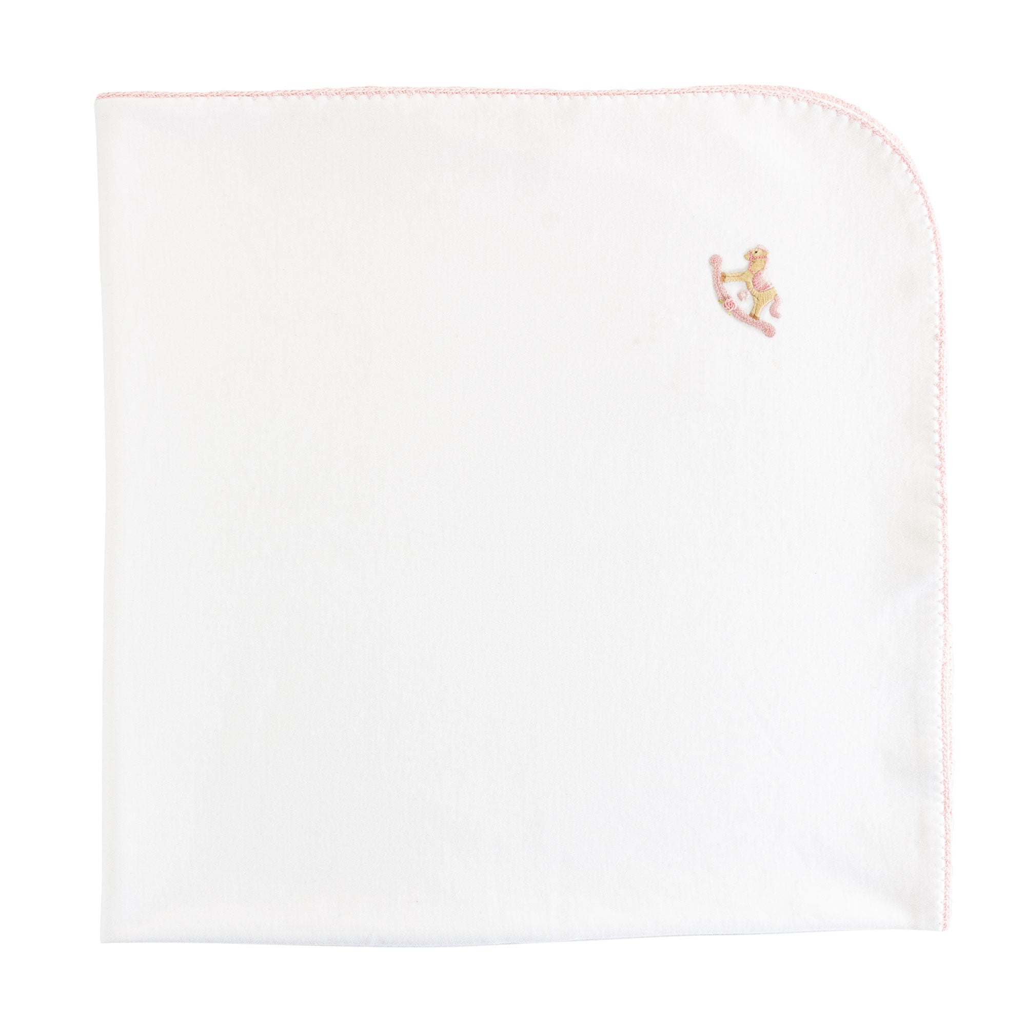Pink Rocking Horse Receiving Blanket