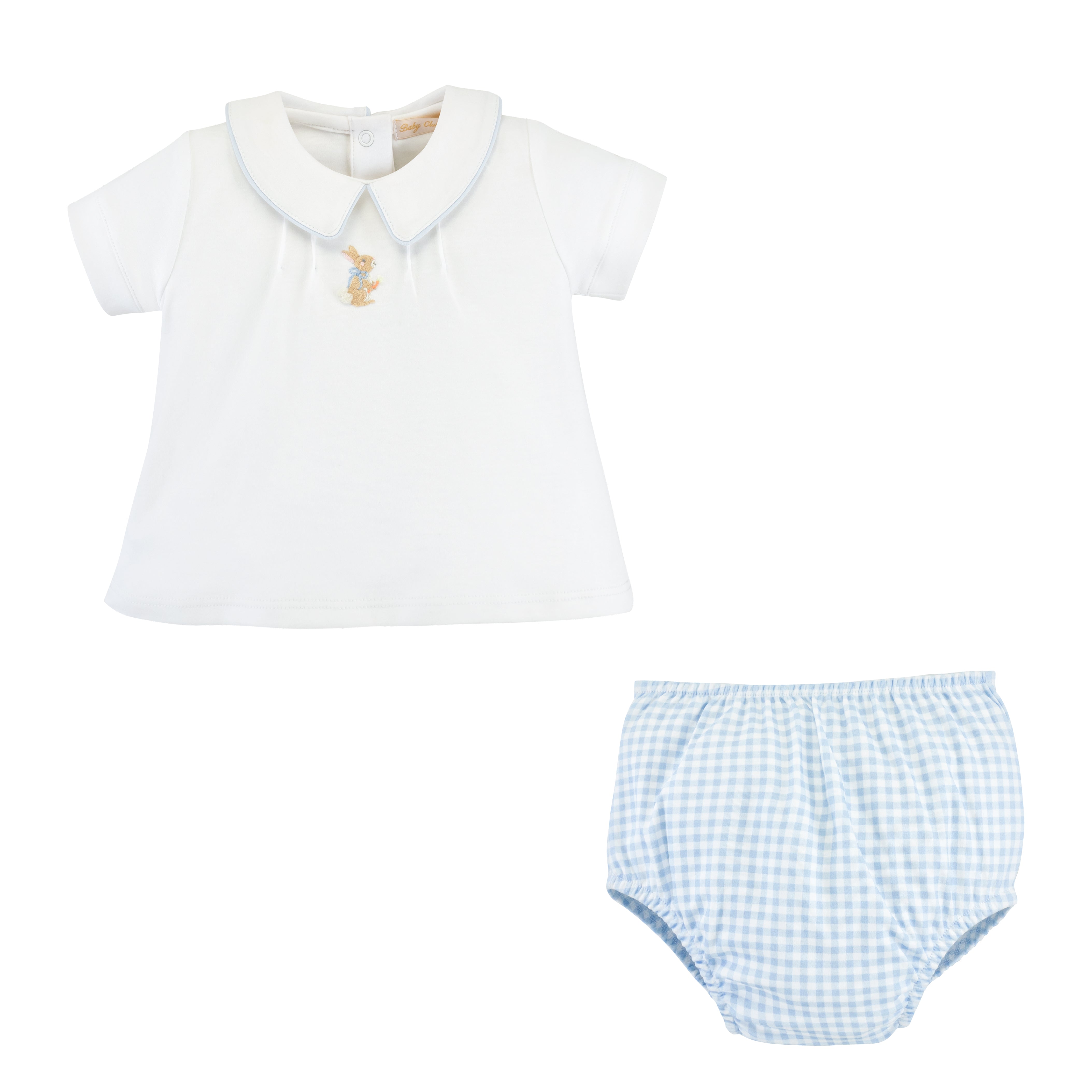 Blue Gingham Bunny Set