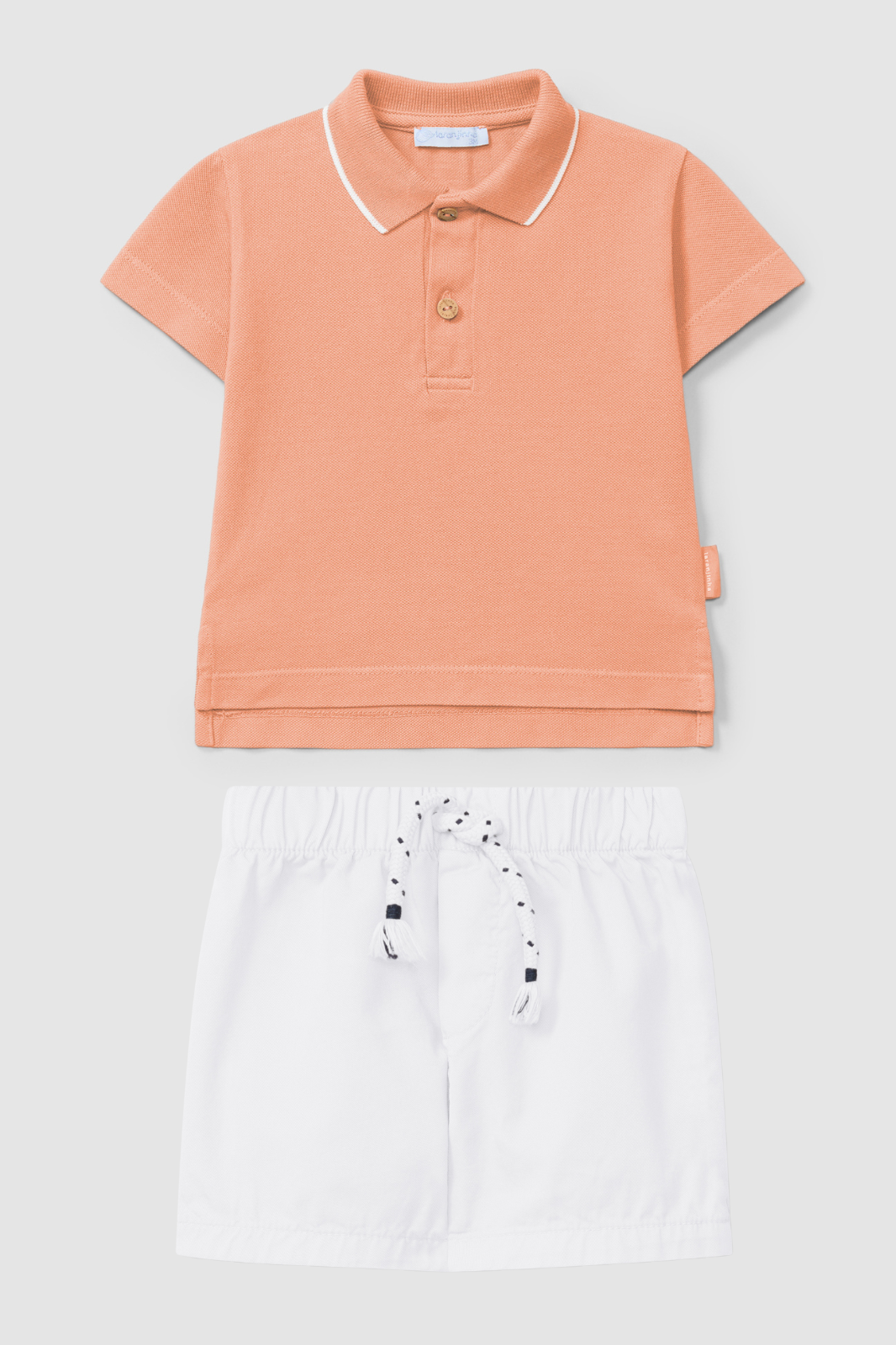 Conjunto Polo Naranja y Pantalon Corto Pull Up en Sarga