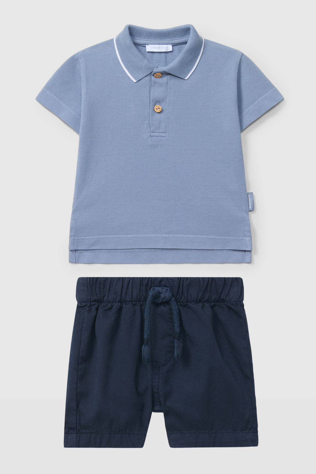 Conjunto Polo Indigo y Pantalon Corto Pull Up en Sarga