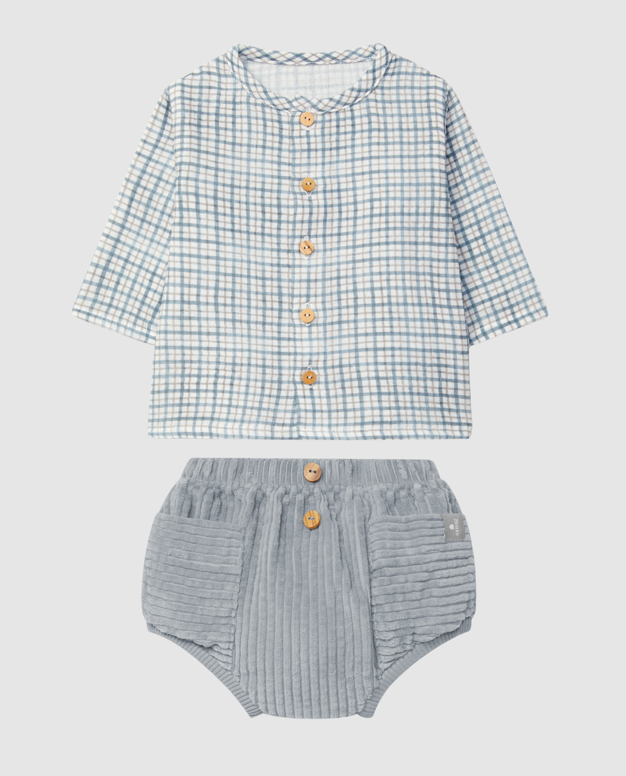 Camisa +Pantallones cortos Bebe Azul