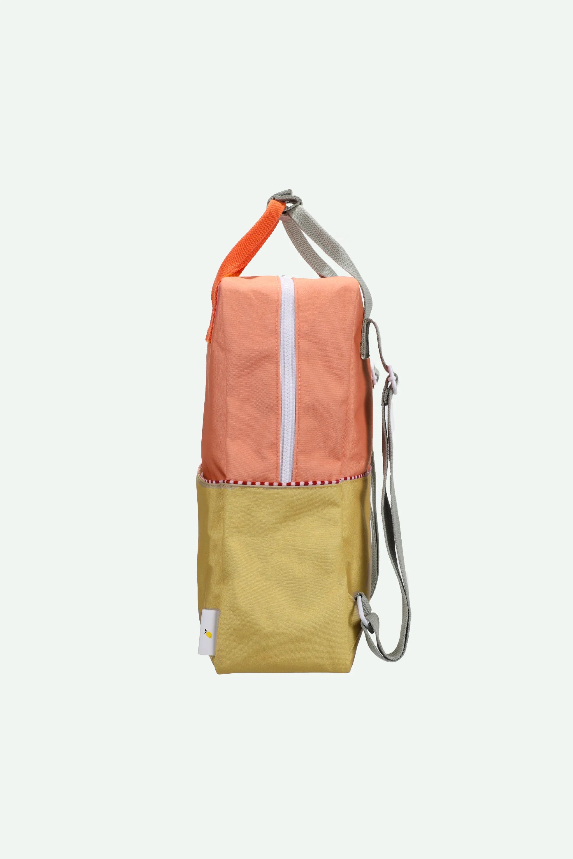 Backpack large colourblocking coral pink + reed green