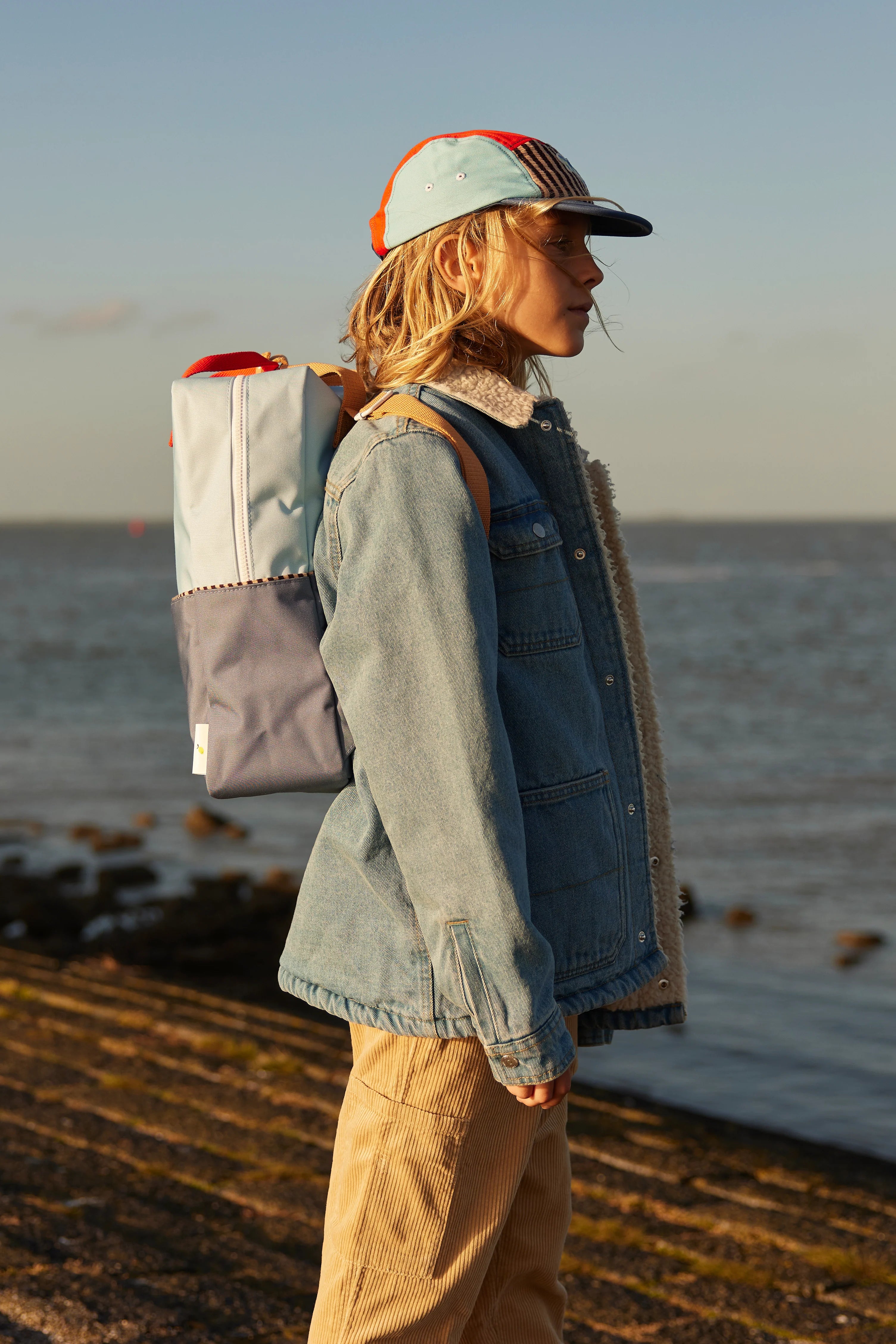 Backpack large colourblocking zissou blue + blue whale