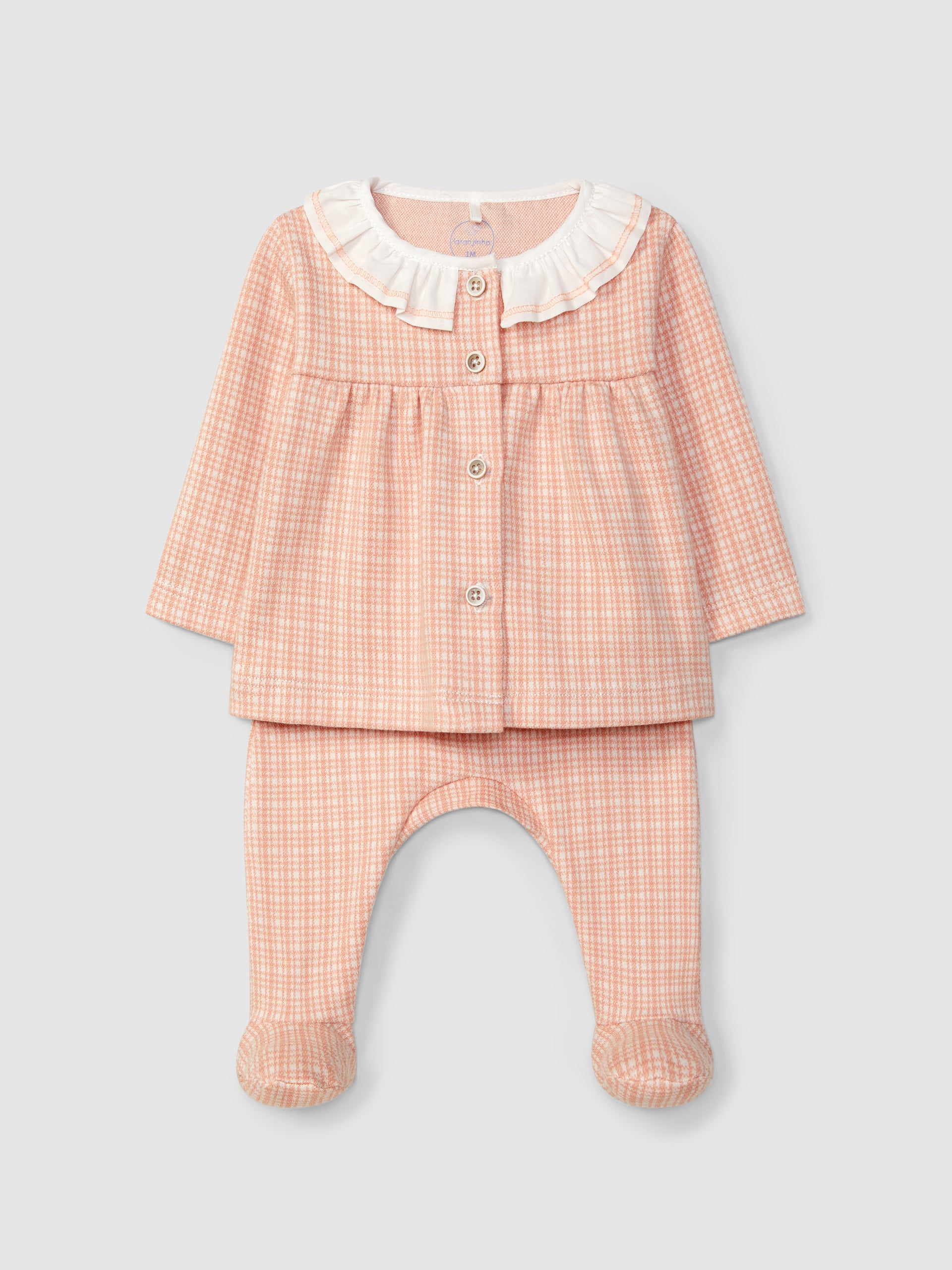 Conjunto Rosa de dos piezas con cuello blanco