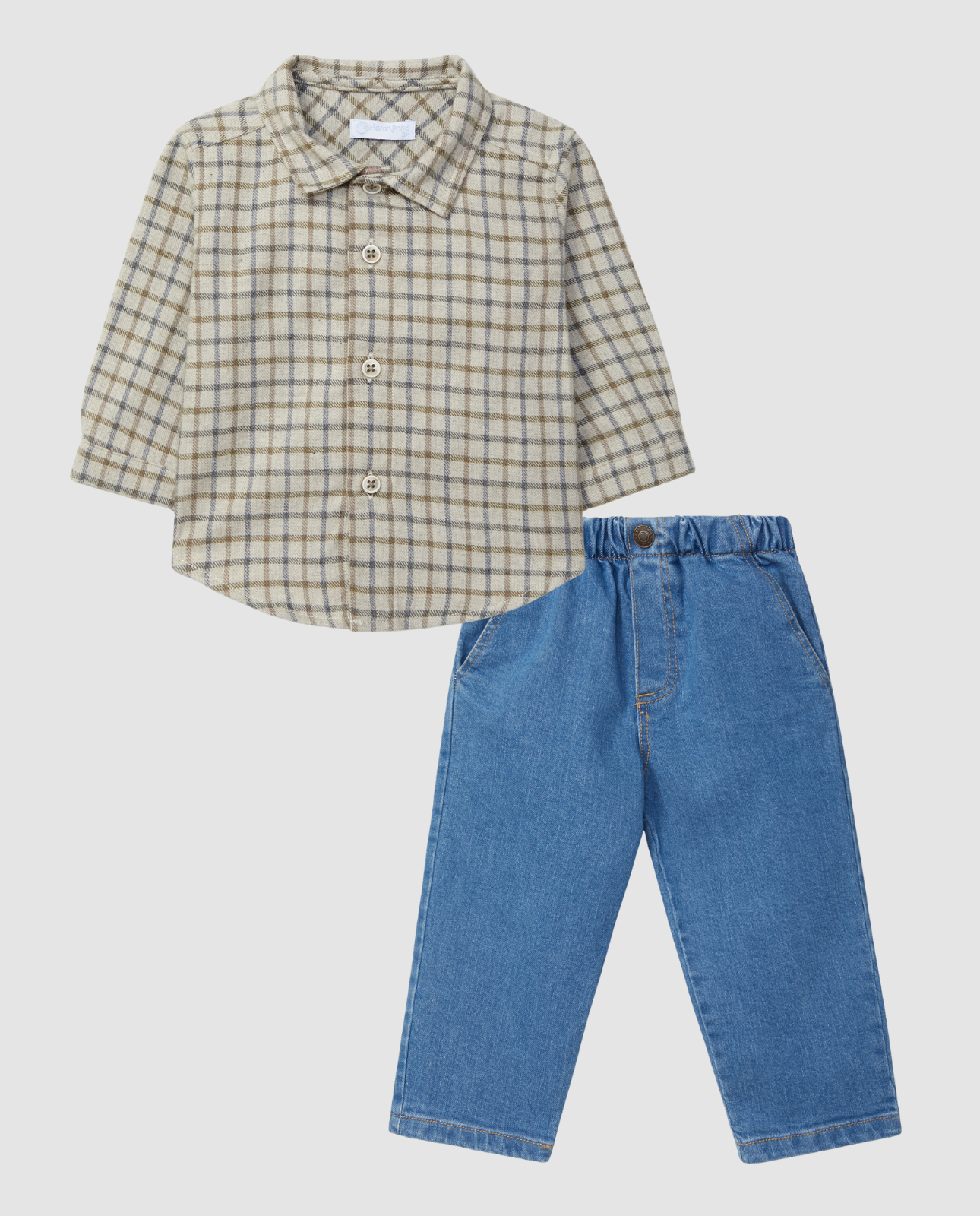Conjunto Camisa Cuadros y Denim Boy