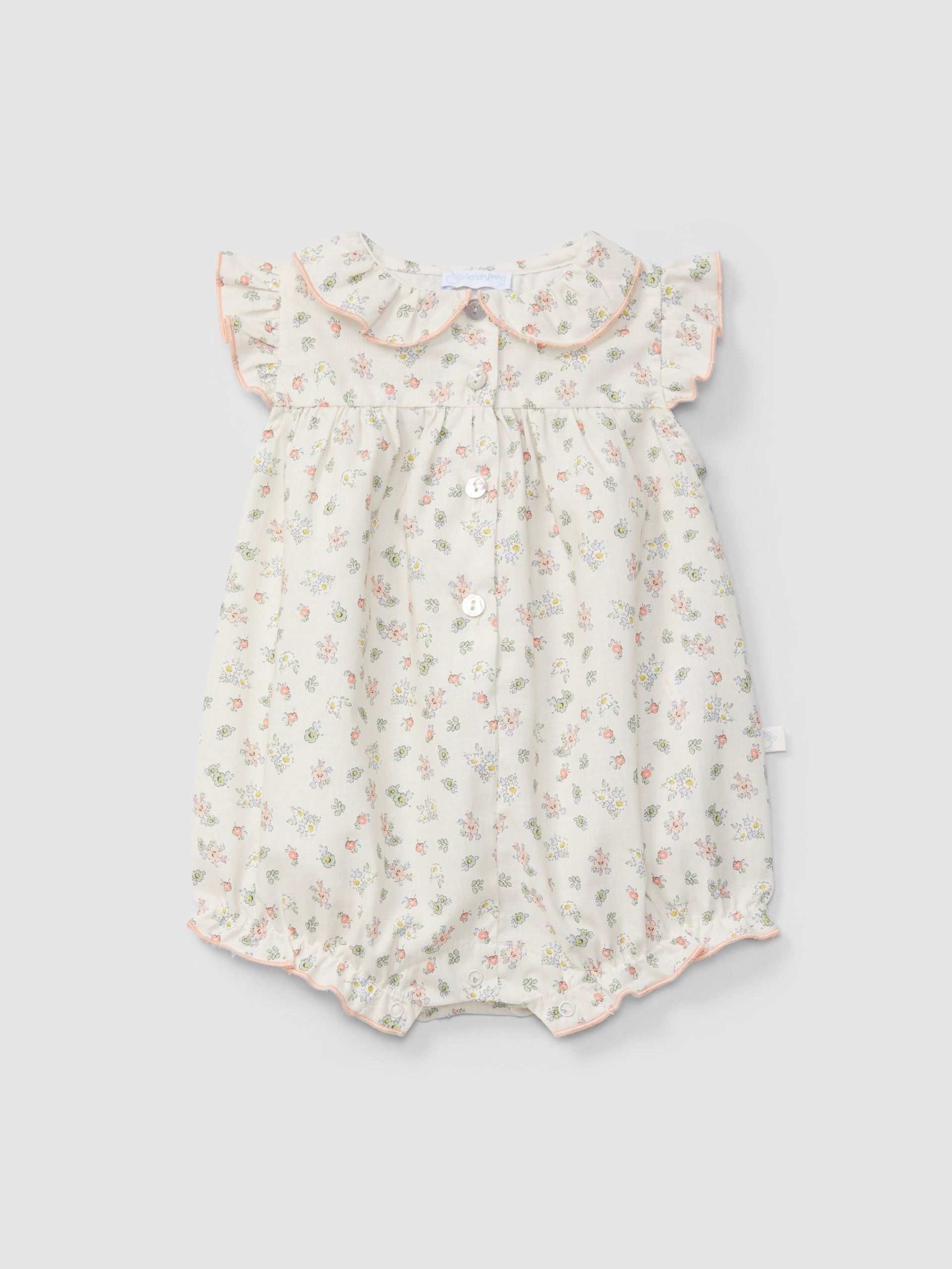 Bombacho estampado floral con detalles en contraste en Natural