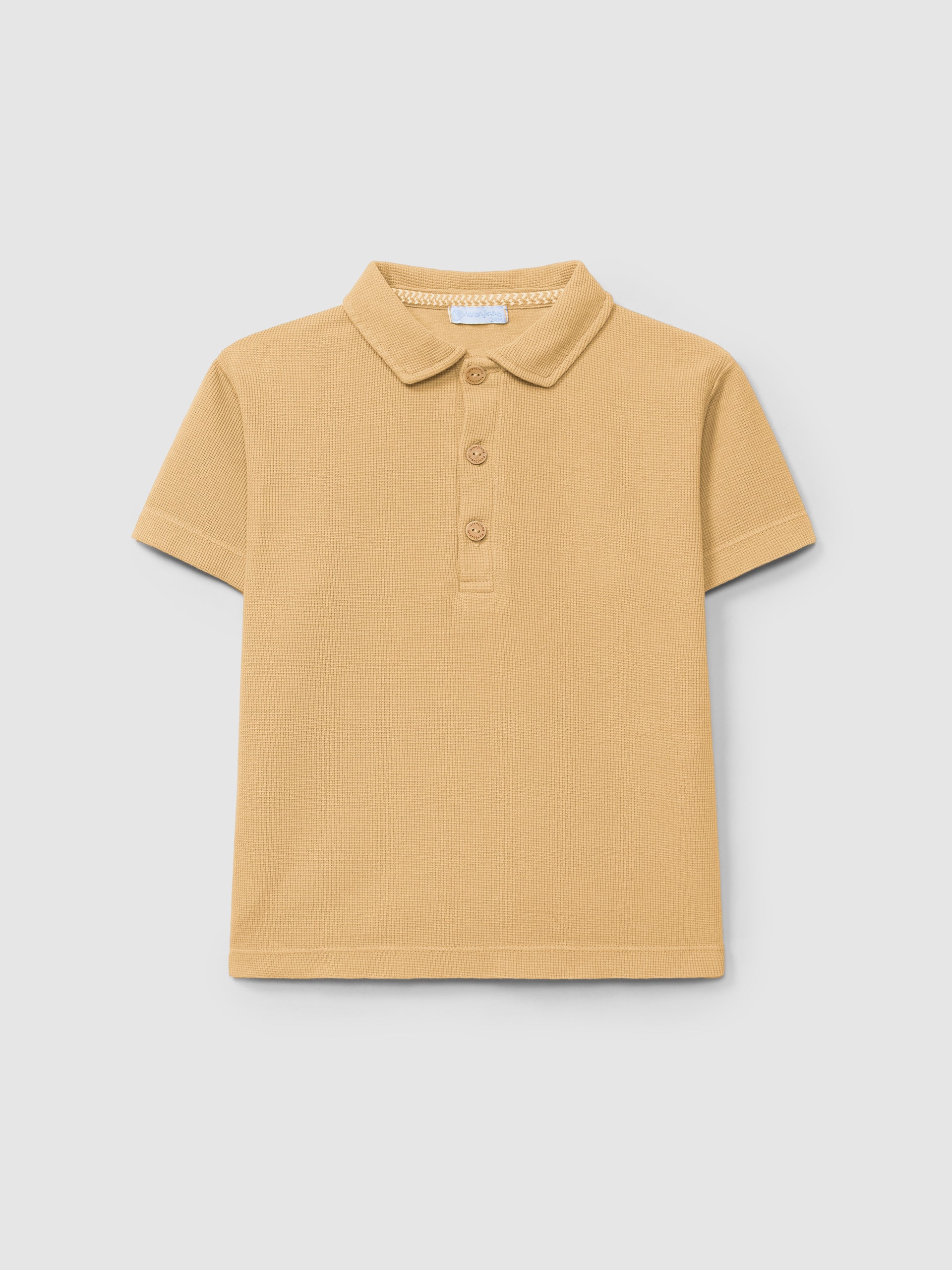 Polo liso en punto gofre Amarillo