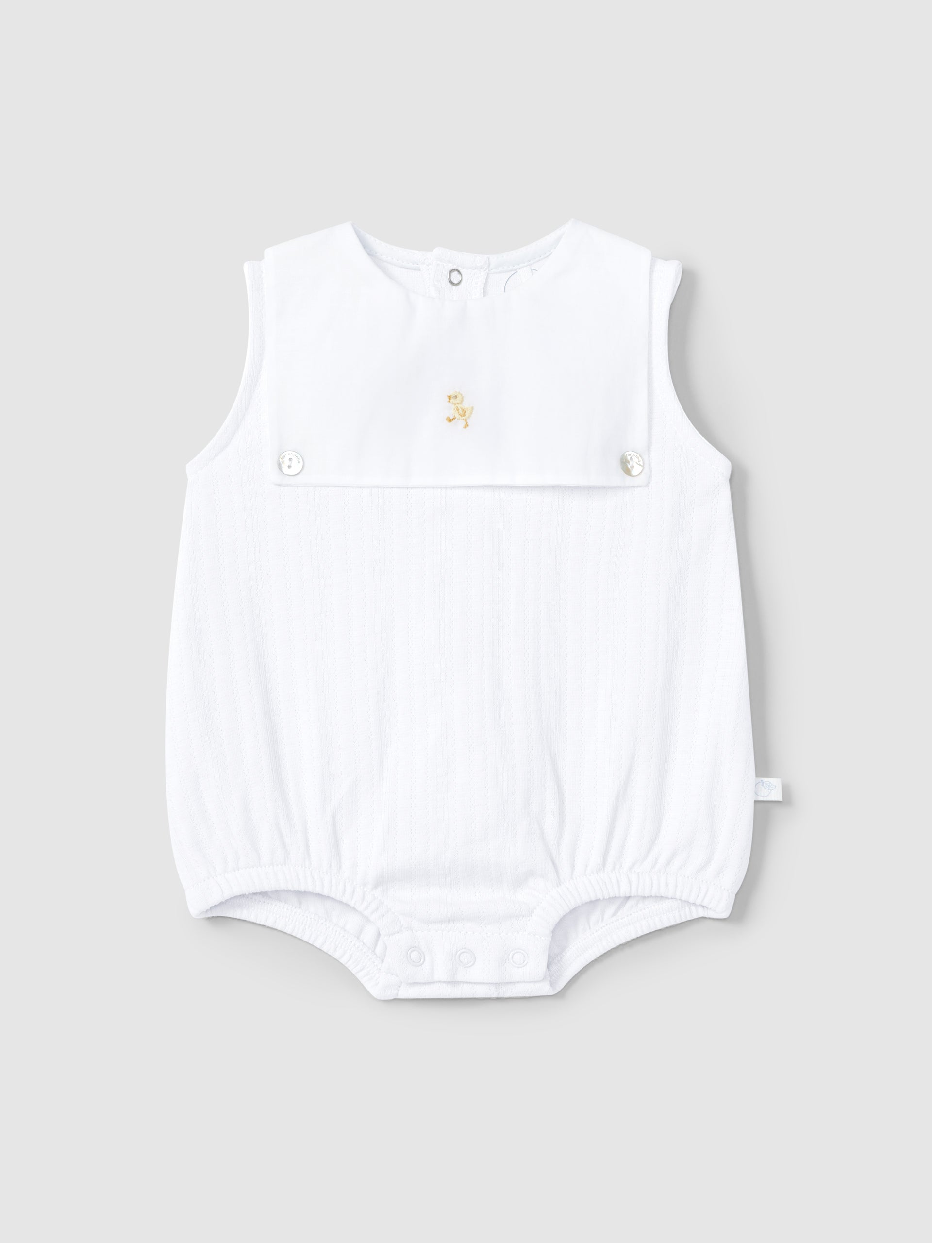 Shortie in organic cotton with embroidered detail