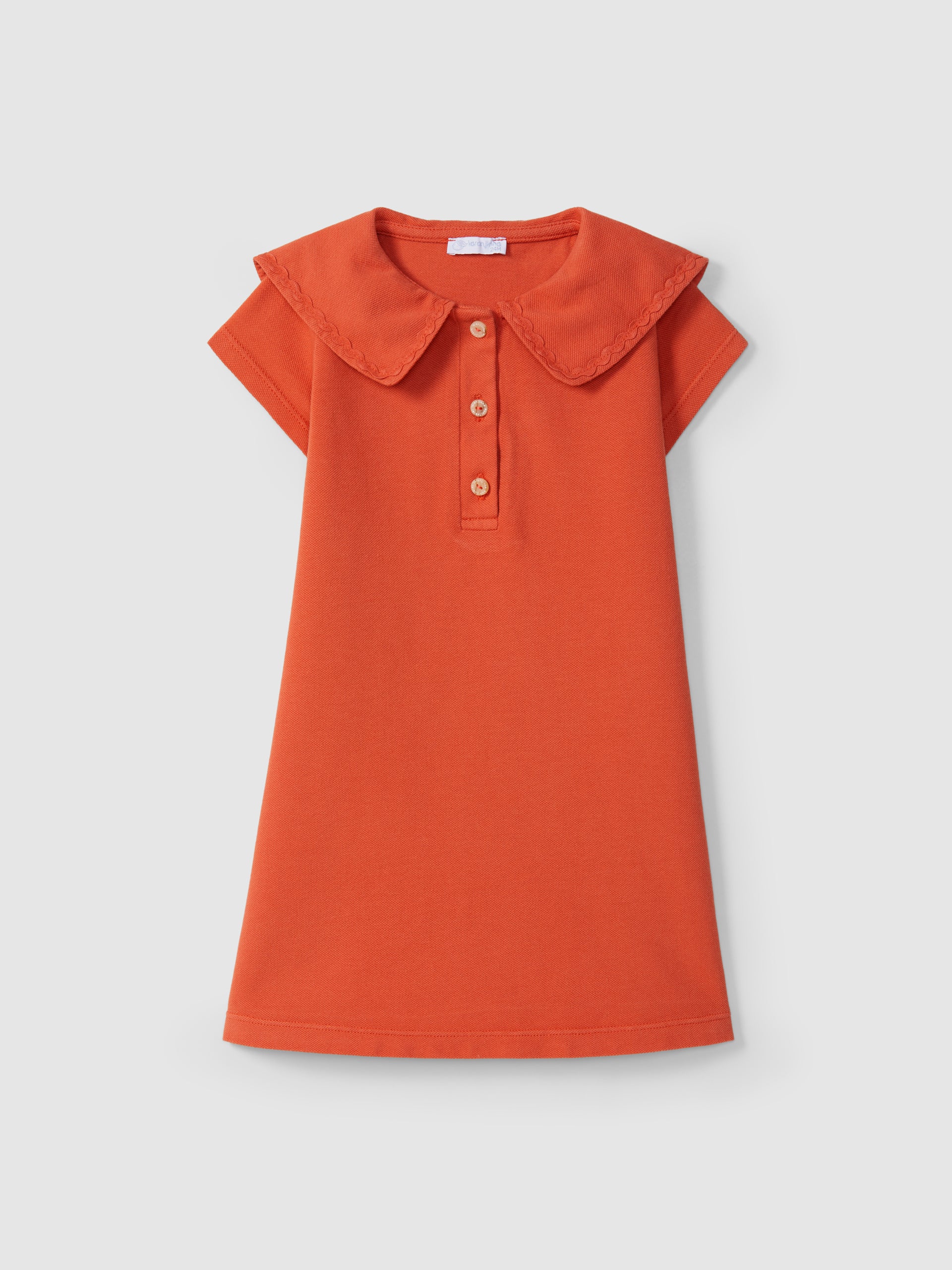 Pique dress with rickrack detail tomato
