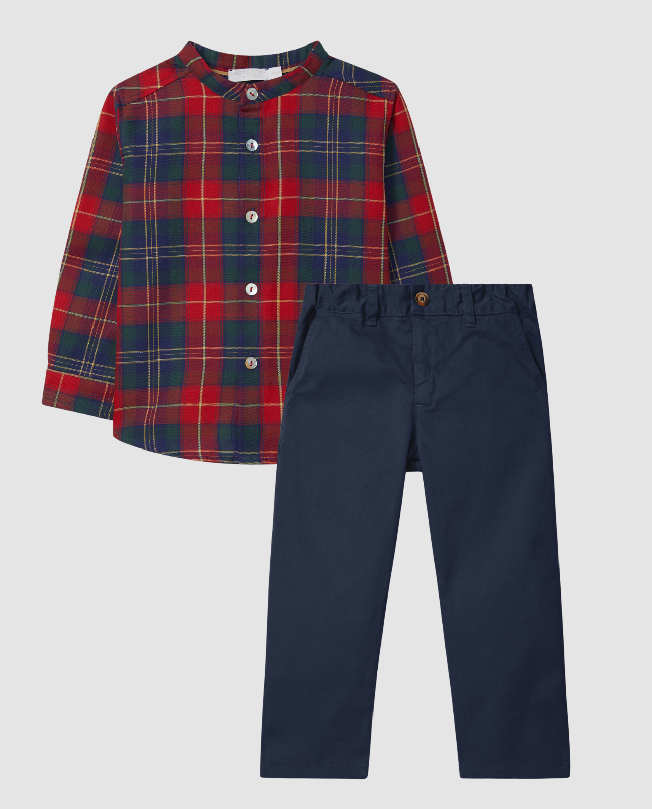 Conjunto Camisa de cuadros y pantalon chino