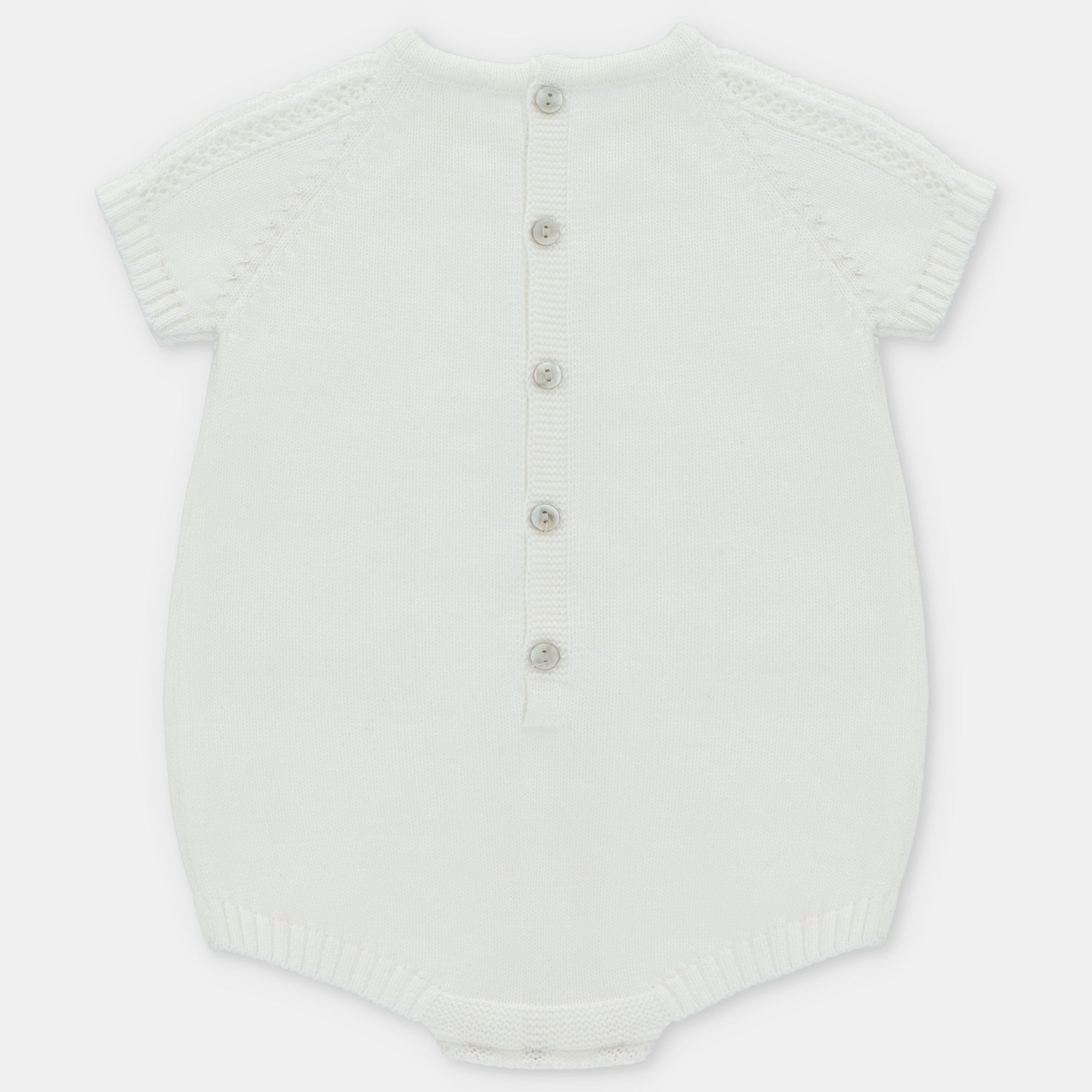 SHORT ROMPER KNIT UNISEX REGINA IN WHITE