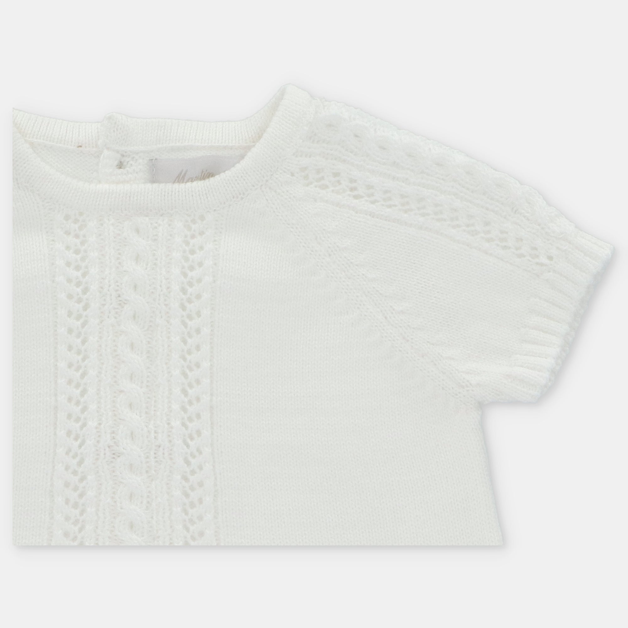 SHORT ROMPER KNIT UNISEX REGINA IN WHITE