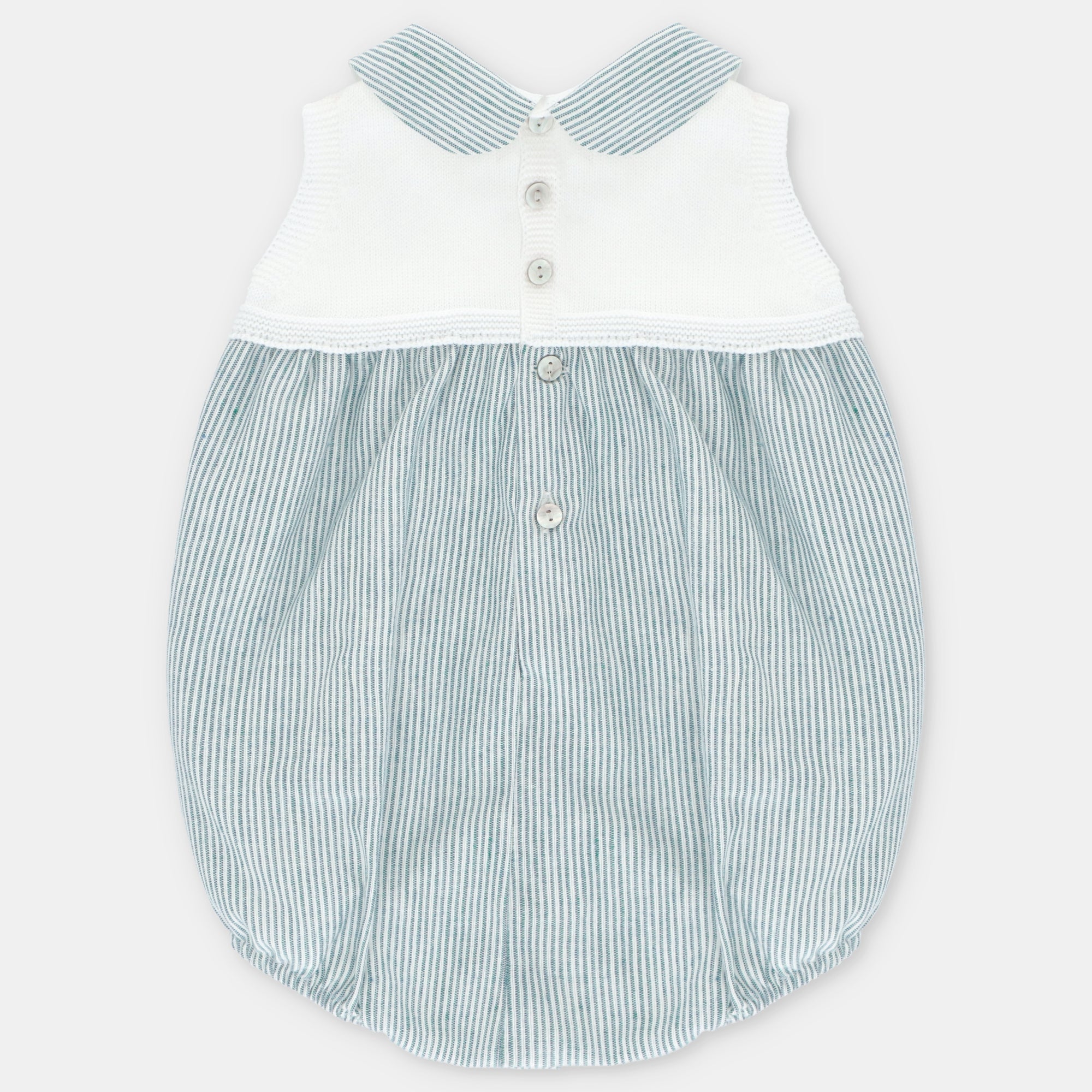 SHORT ROMPER KNIT & WOVEN BOY MILTON IN BLUE
