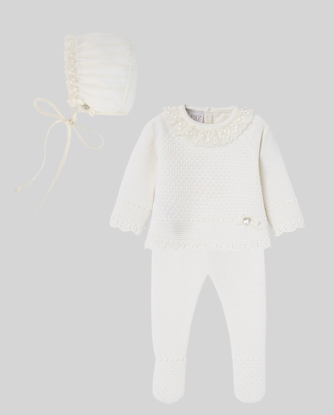 Conjunto Jubon, Polaina y Capota "Paz"