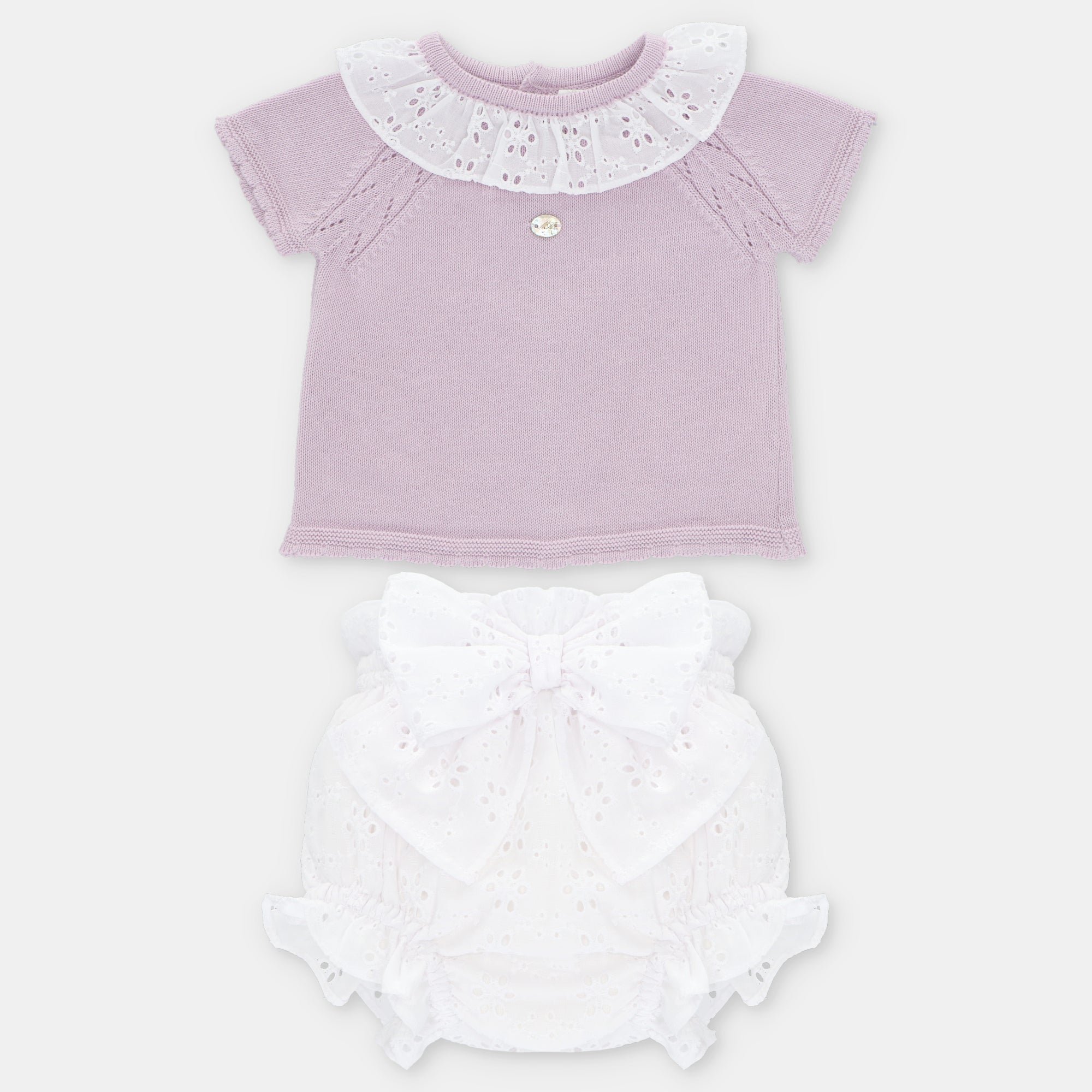 SET SWEATER & NAPPY COVER KNIT & WOVEN GIRL NIAGARA