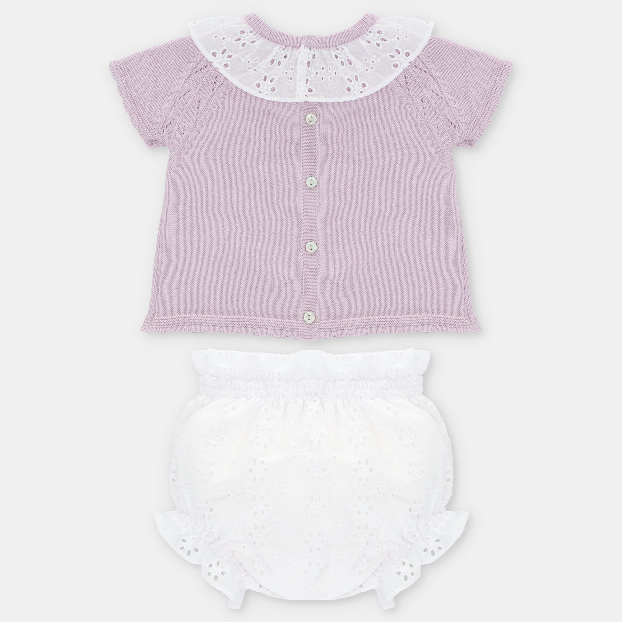 SET SWEATER & NAPPY COVER KNIT & WOVEN GIRL NIAGARA